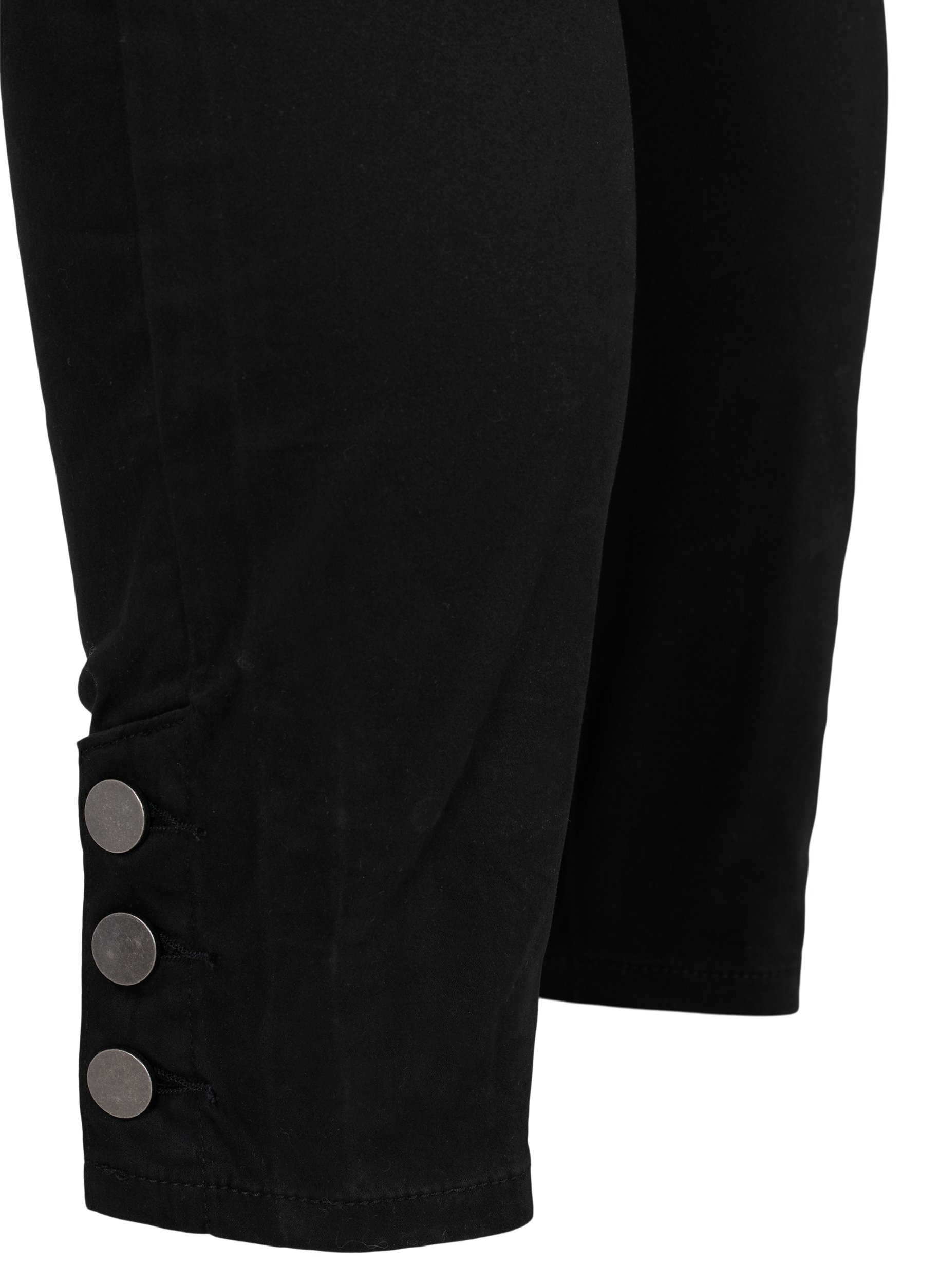 Cropped Amy jeans med knapper, Black, Packshot image number 3