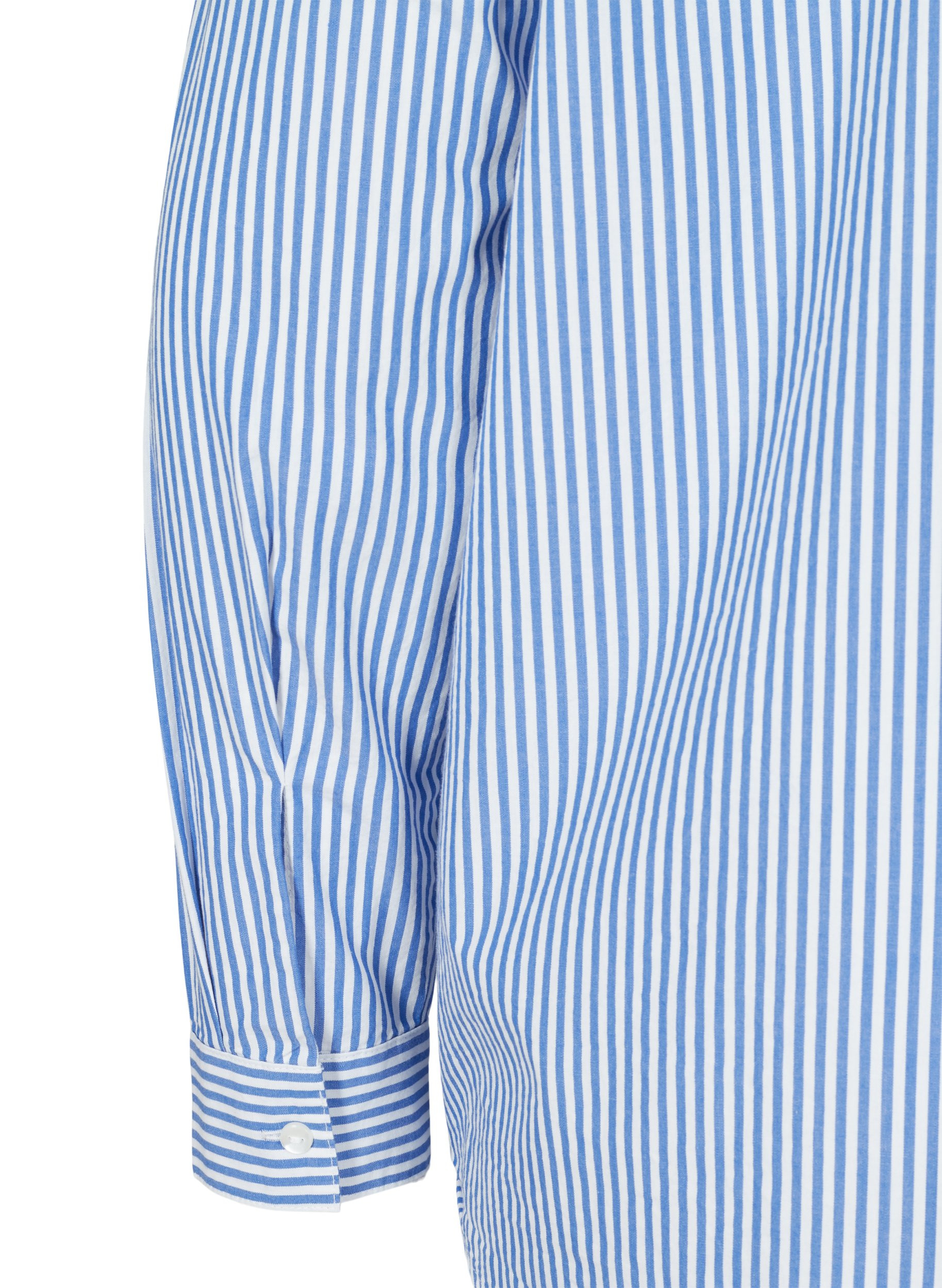 Stripete skjorte i økologisk bomull, Dazzling Blue Stripe, Packshot image number 3