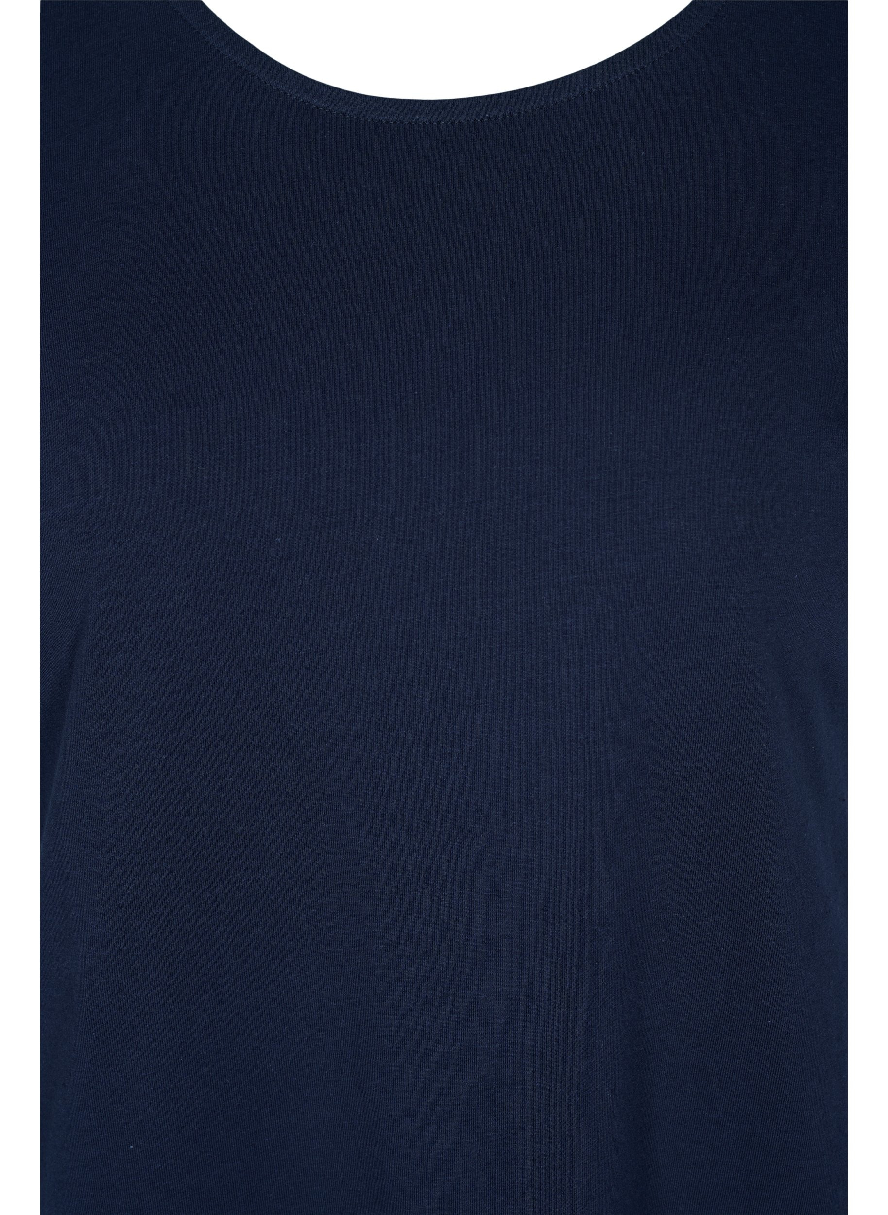 T-skjorte i bomull med striper, Night Sky Solid, Packshot image number 2