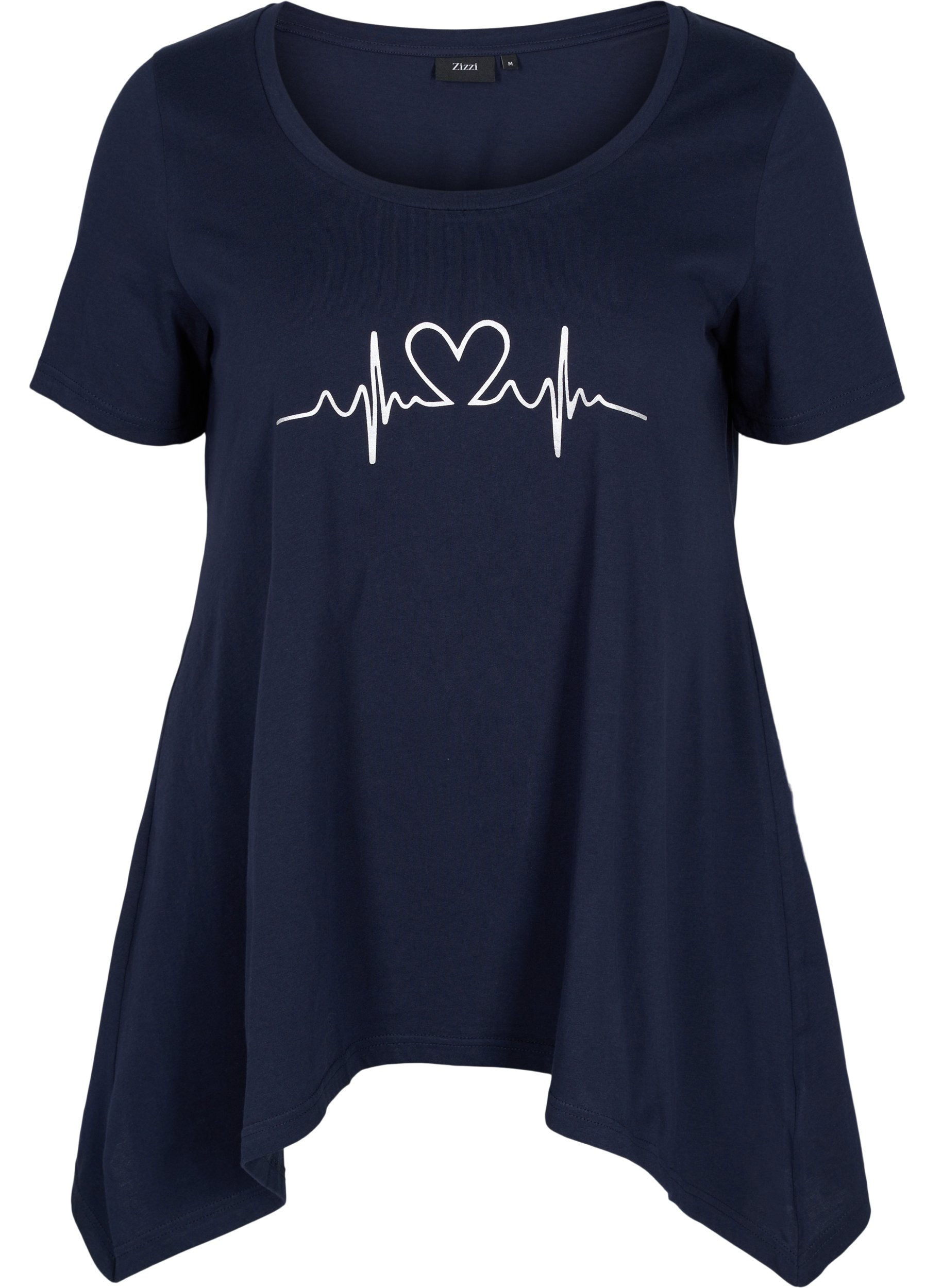 T-skjorte i bomull med A-form, Night Sky Silv Heart