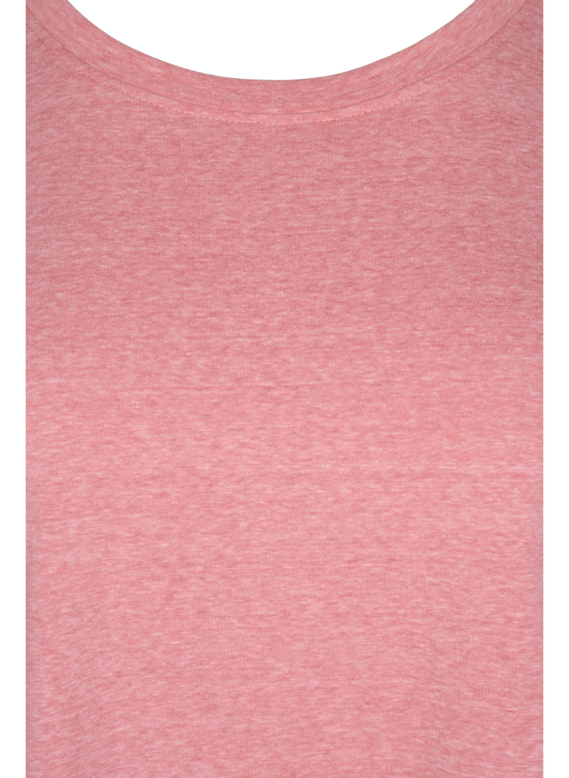 Melert T-skjorte i bomull, Blush Mel, Packshot image number 2