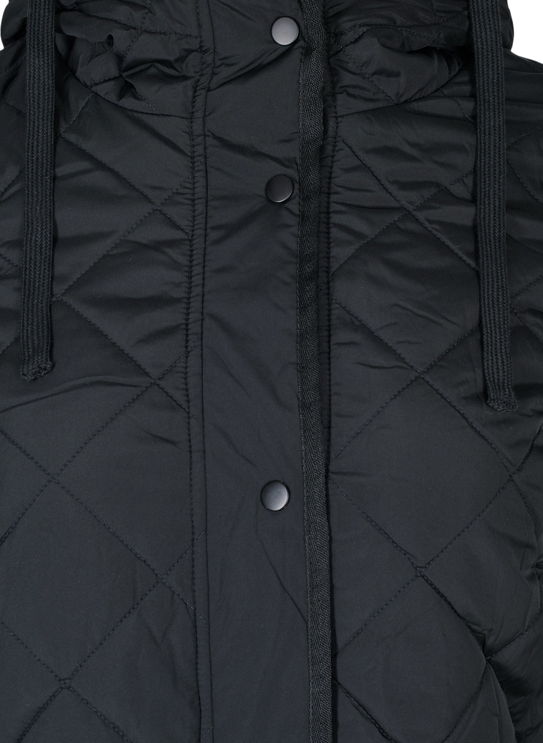 2 i 1 jakke med quiltet mønster og avtagbare ermer, Black, Packshot image number 2