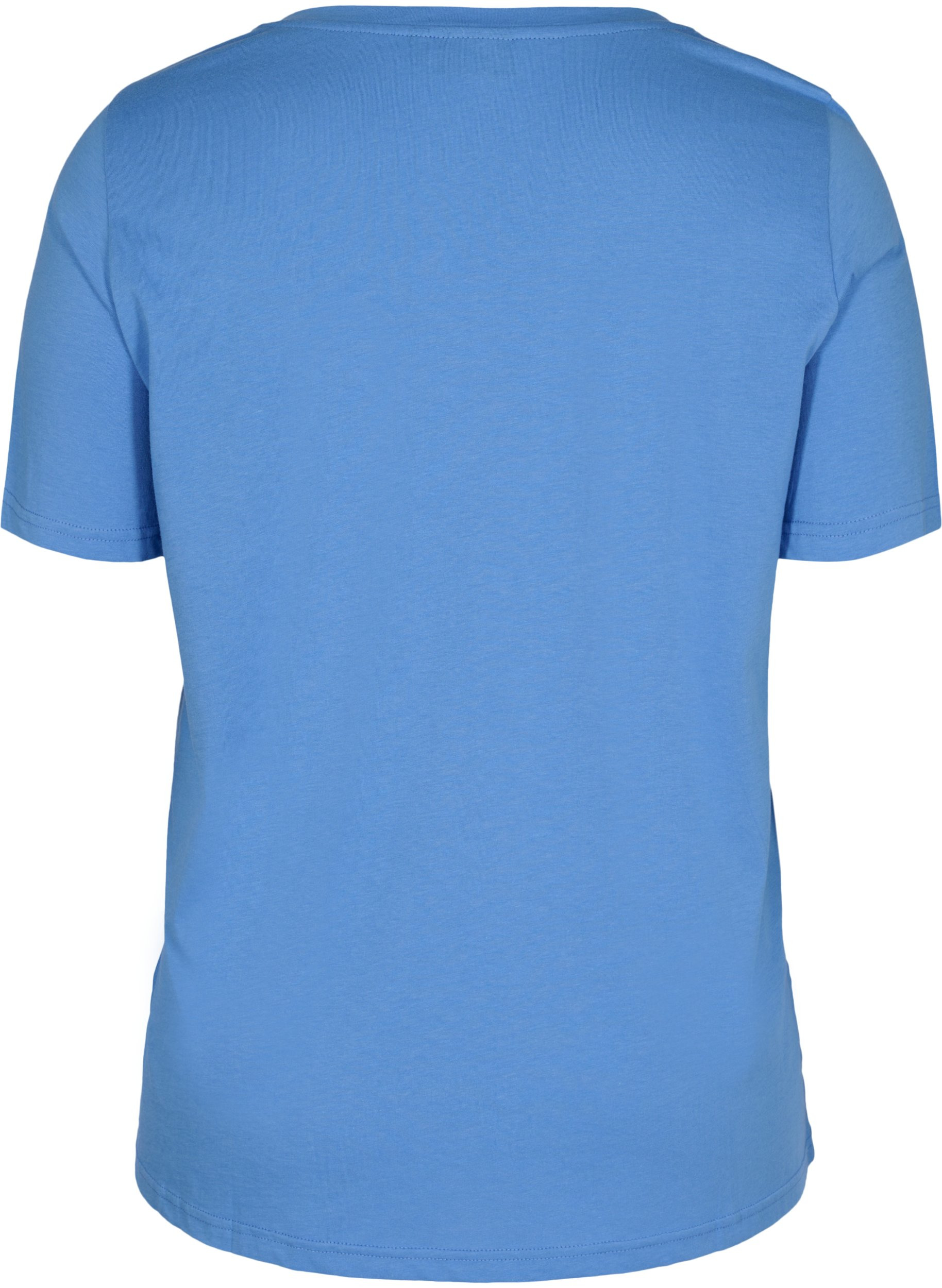 T-skjorte i organisk bomull med V-hals, Ultramarine, Packshot image number 1