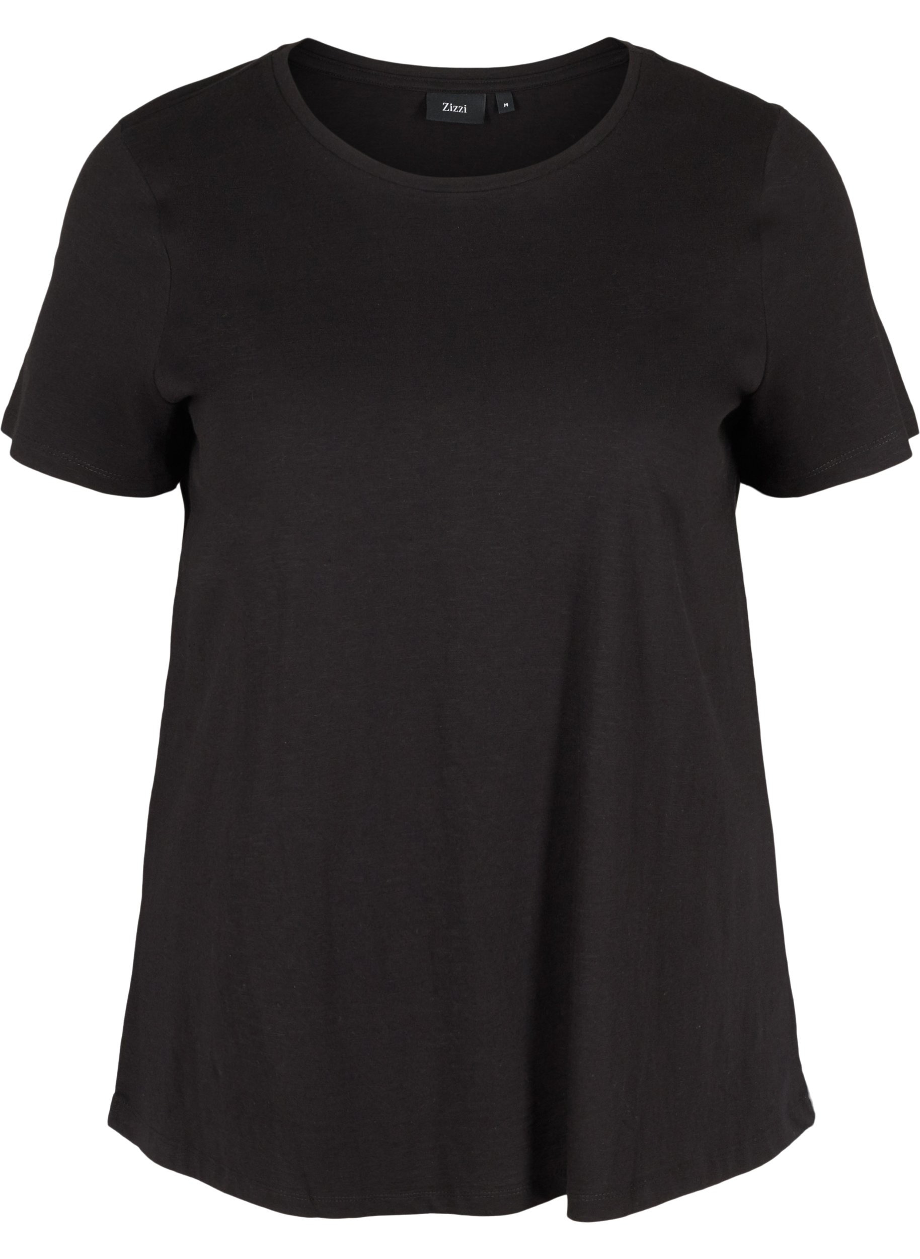 2 stk. kortermet T-skjorter i bomull, Black/Bright White, Packshot image number 2