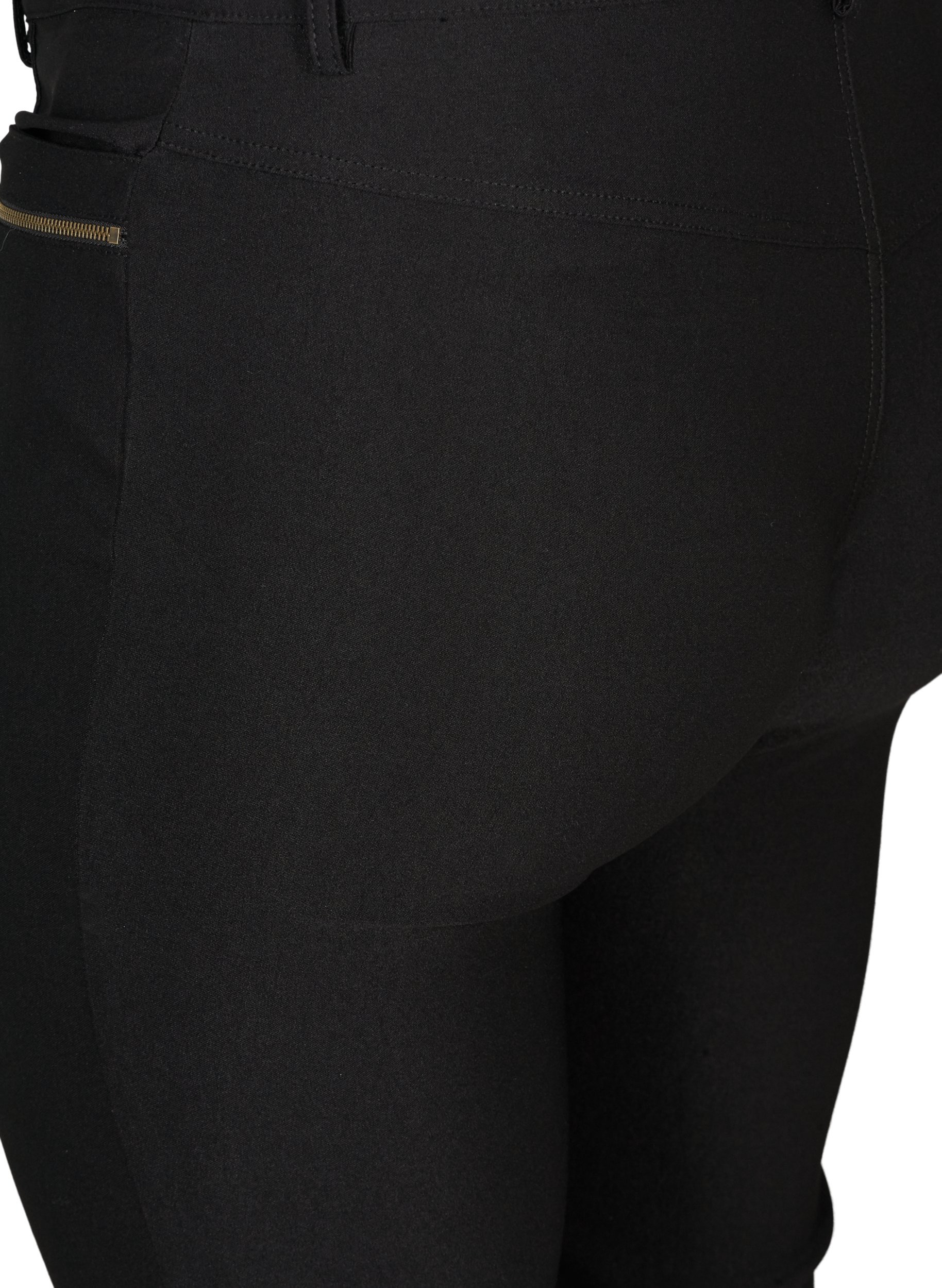 Bootcut bukser med glidelåsdetaljer, Black, Packshot image number 3