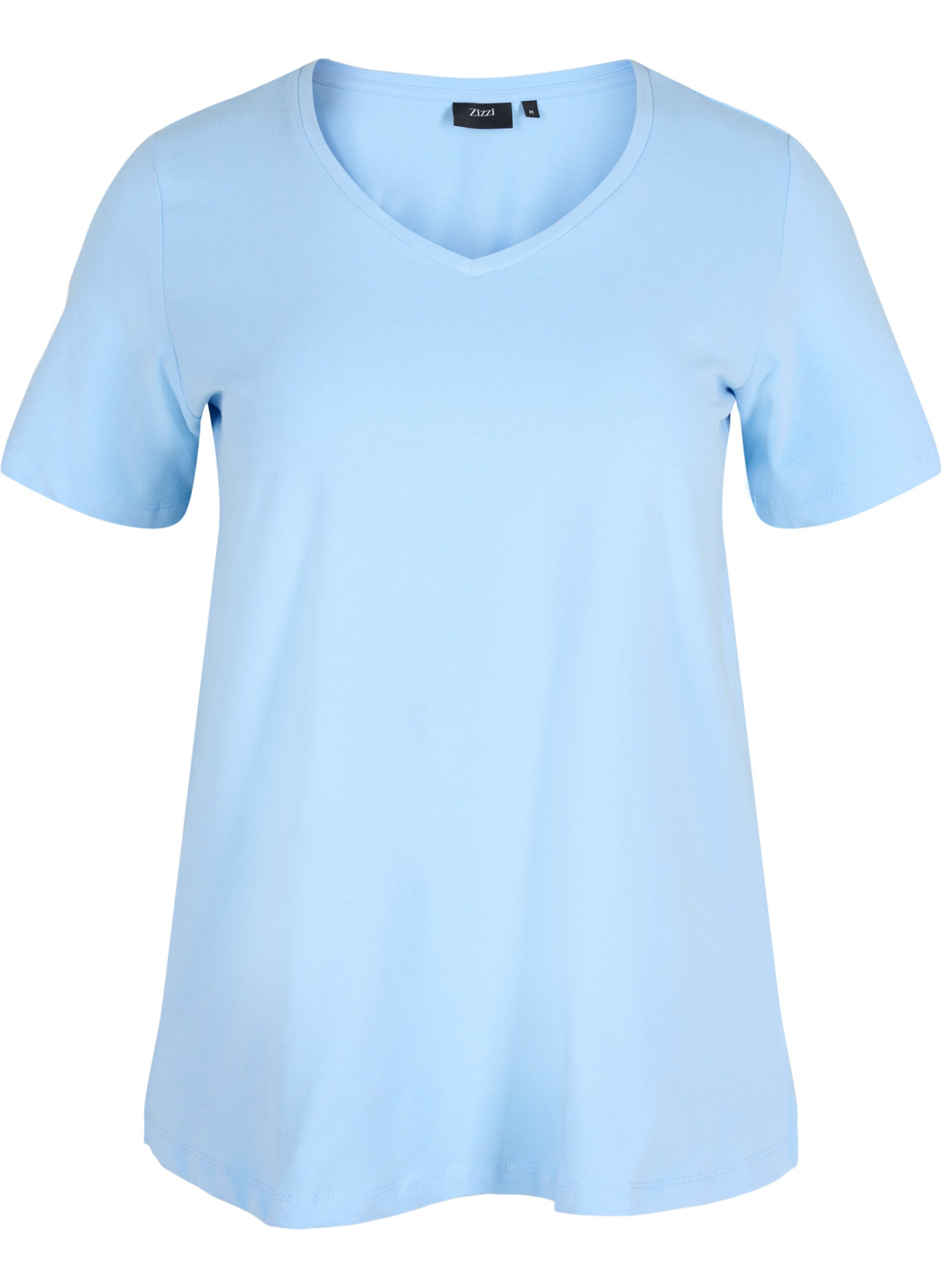 Basis T-skjorte med V-hals, Chambray Blue, Packshot image number 0