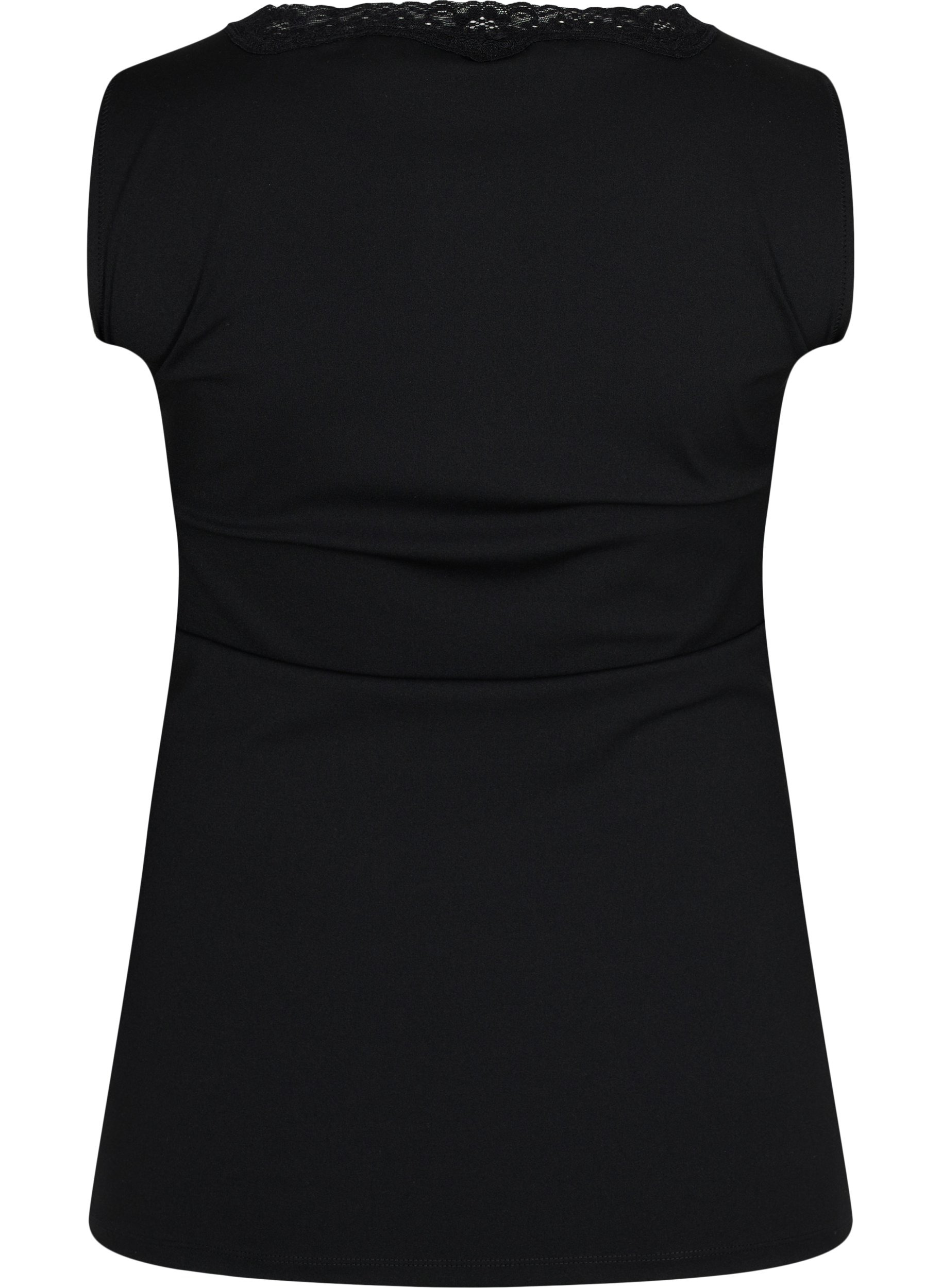 Light shapewear topp med blonder, Black, Packshot image number 1