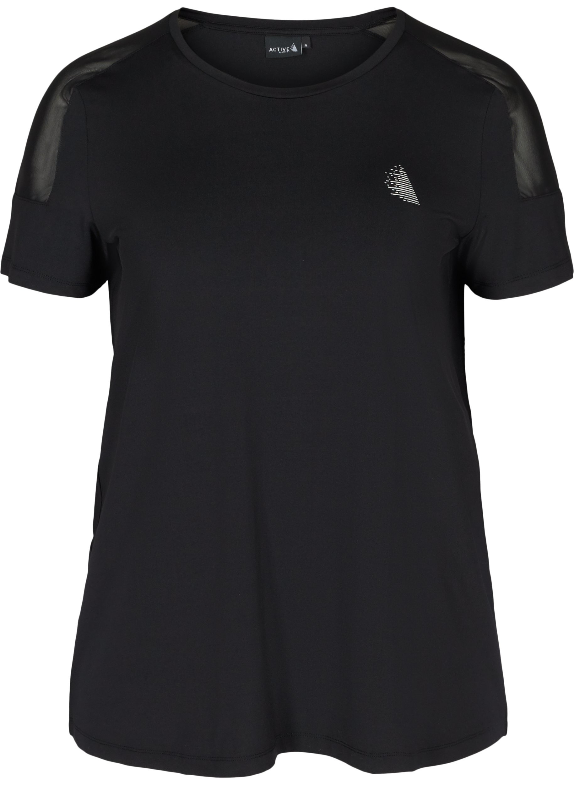 T-skjorte til trening med mesh, Black, Packshot image number 0