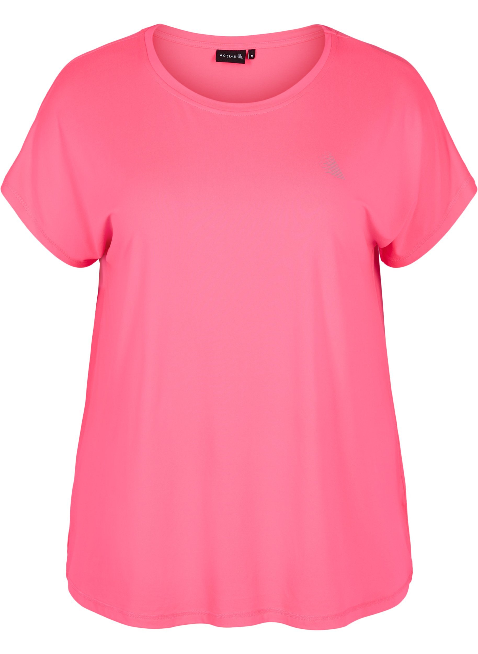 Ensfarget t-skjorte til trening, Neon pink, Packshot image number 0