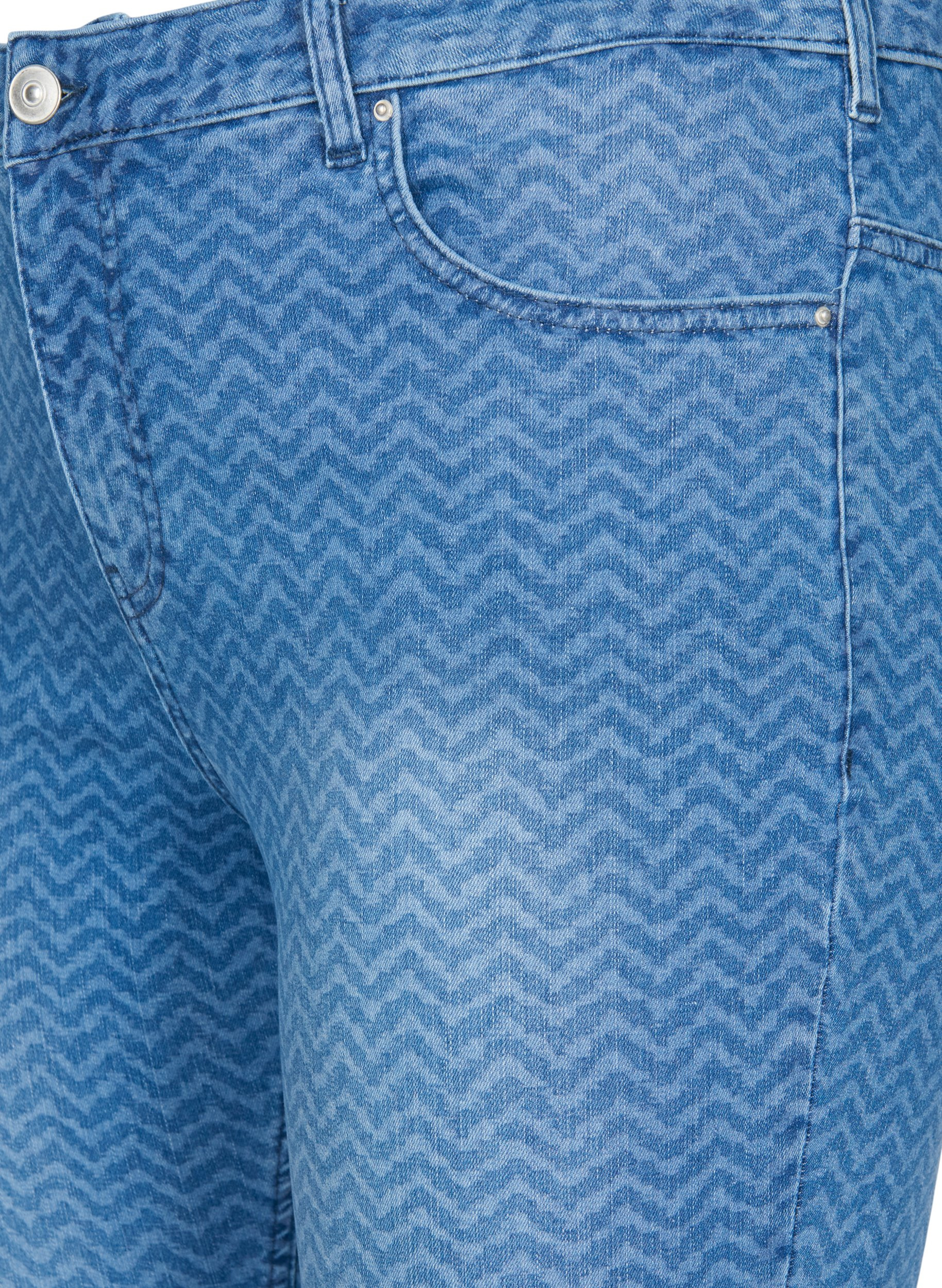 Mønstrete Amy jeans med høyt liv, Ethnic Print, Packshot image number 2