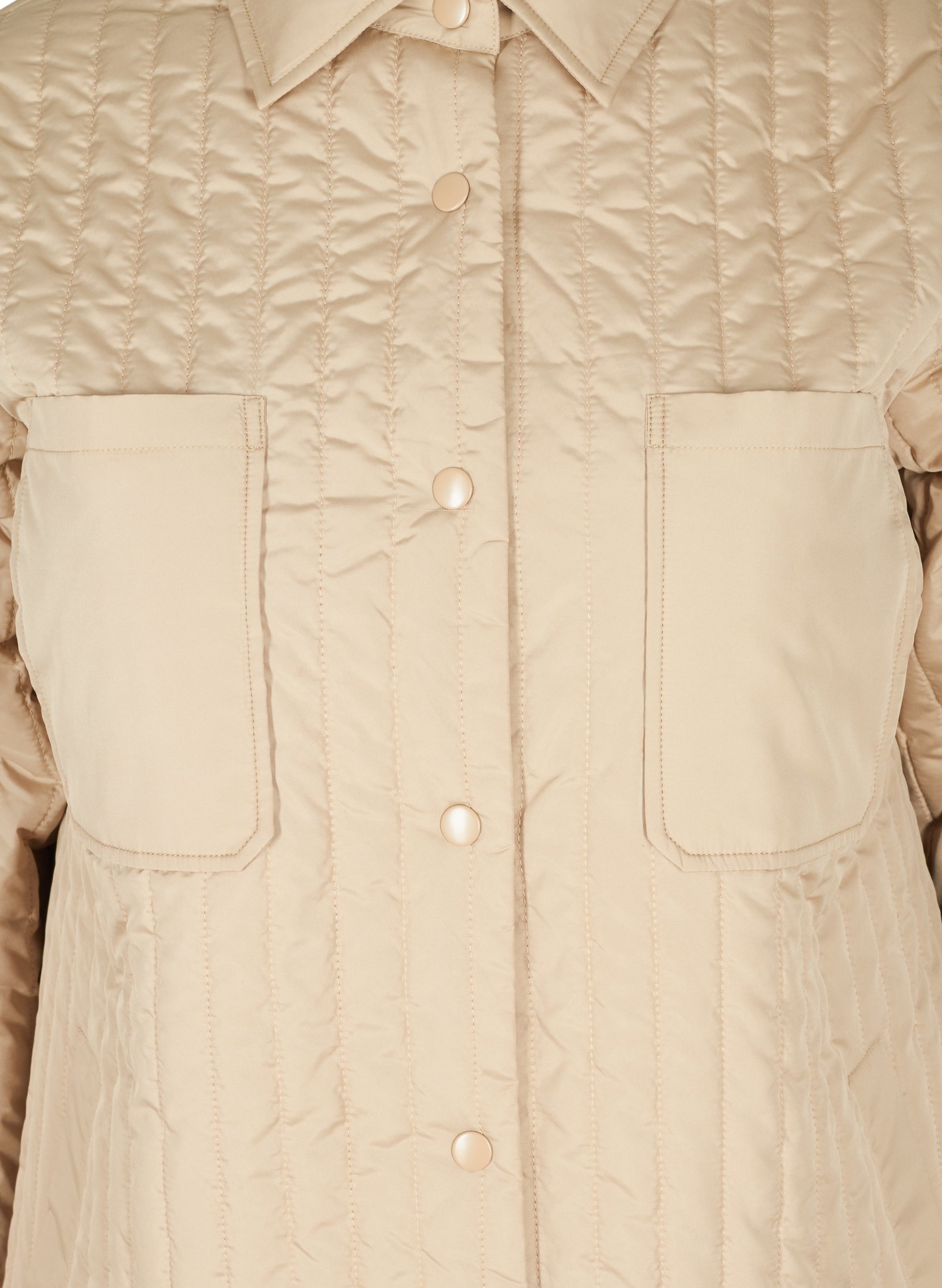 Quiltet jakke med brystlommer og krage, Silver Mink, Packshot image number 2