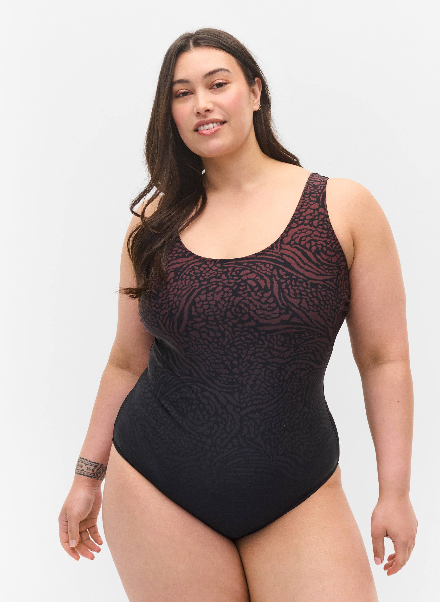 Mønstrete badedrakt med krysset rygg, Small Leo Fading, Model
