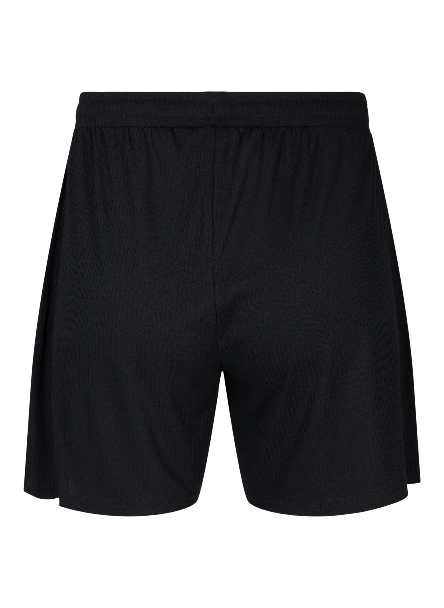 Shorts i et ribbet materiale med lommer, Black, Packshot image number 1