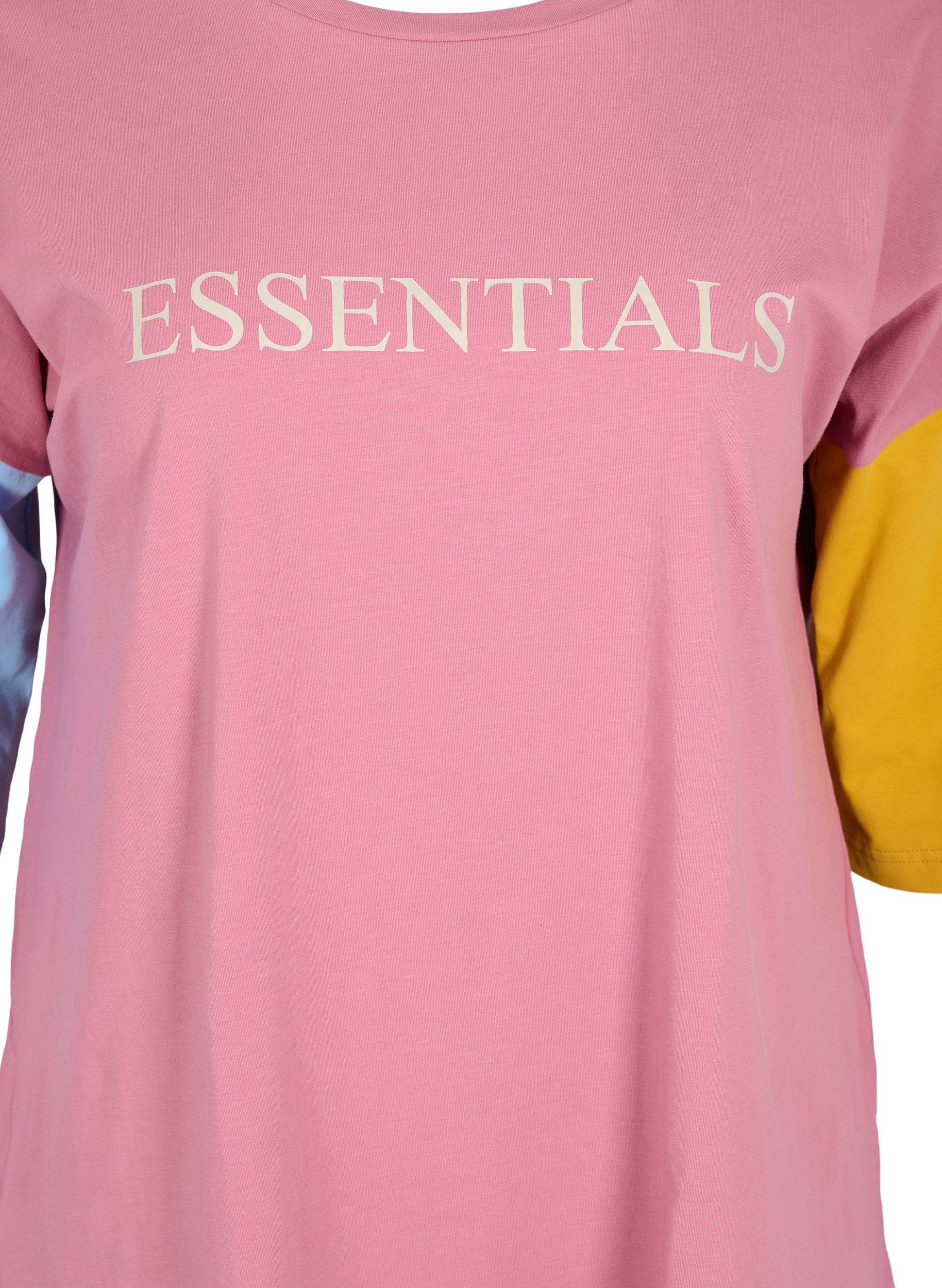 T-skjorte med colorblock og 2/4-ermer, Pink Blocking, Packshot image number 2