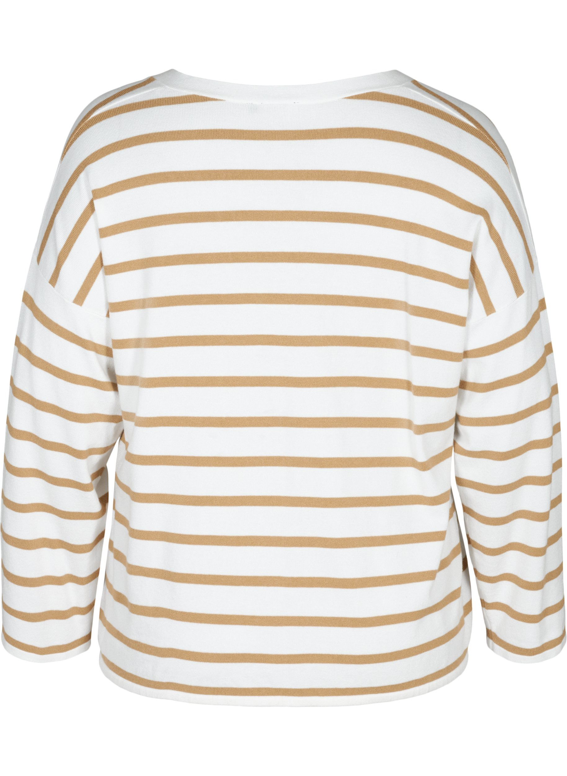 Stripete strikket cardigan med knapper, Cloud Dancer, Packshot image number 1