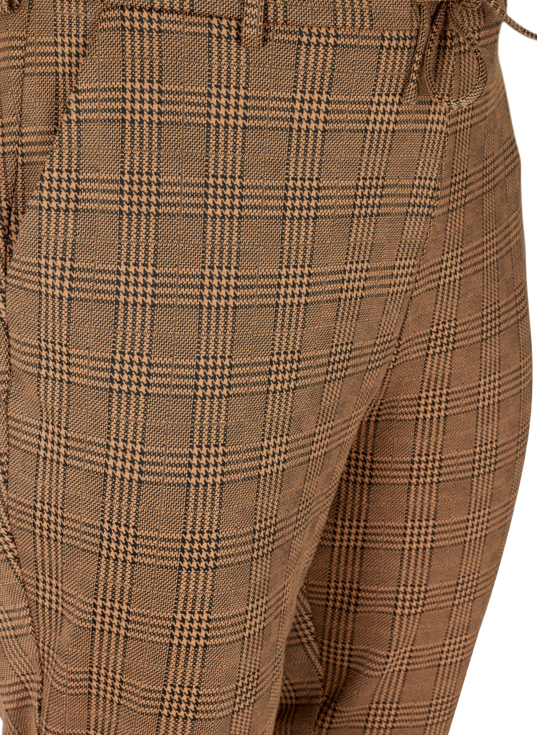 Cropped Maddison bukser med ruter, Brown Check, Packshot image number 2