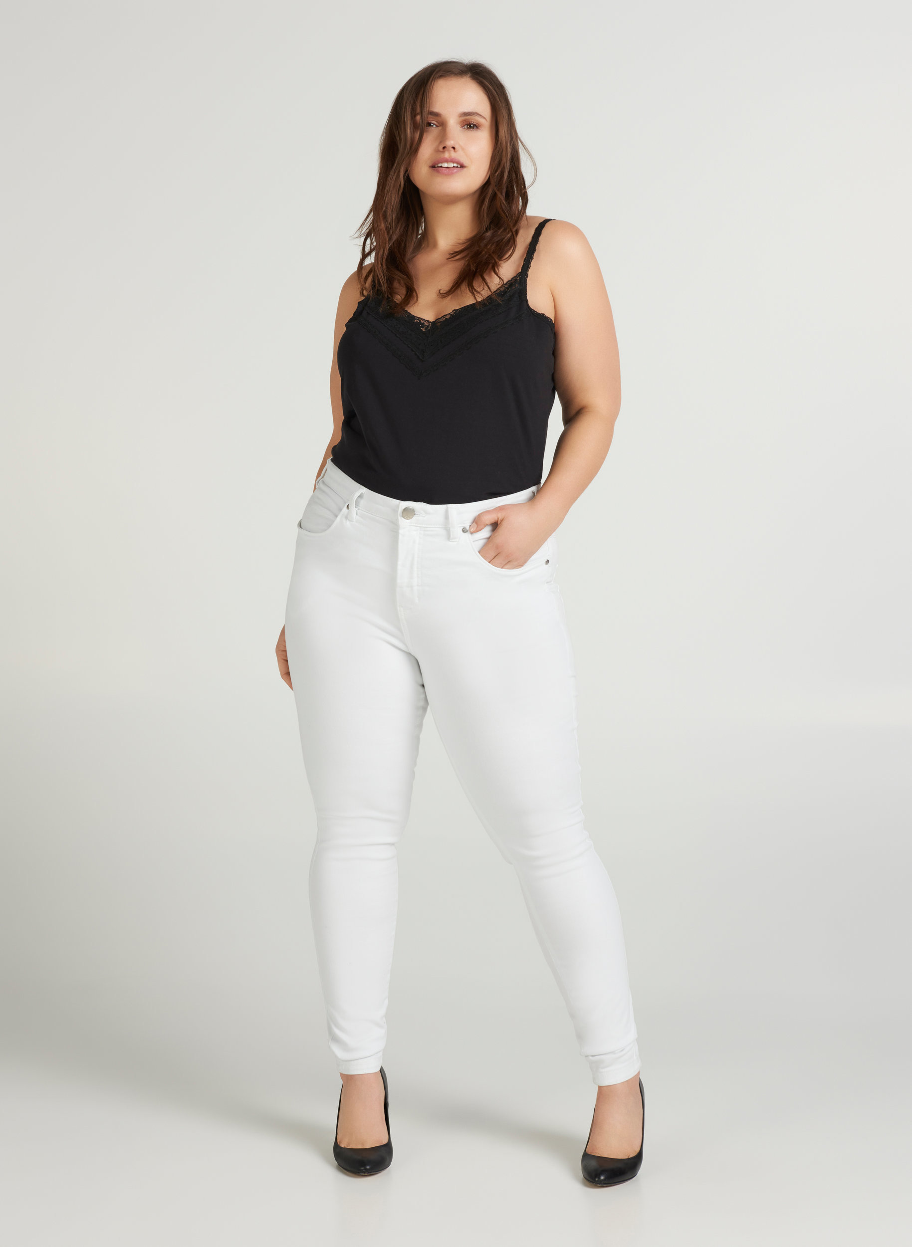 Amy jeans, Bright White, Model image number 4