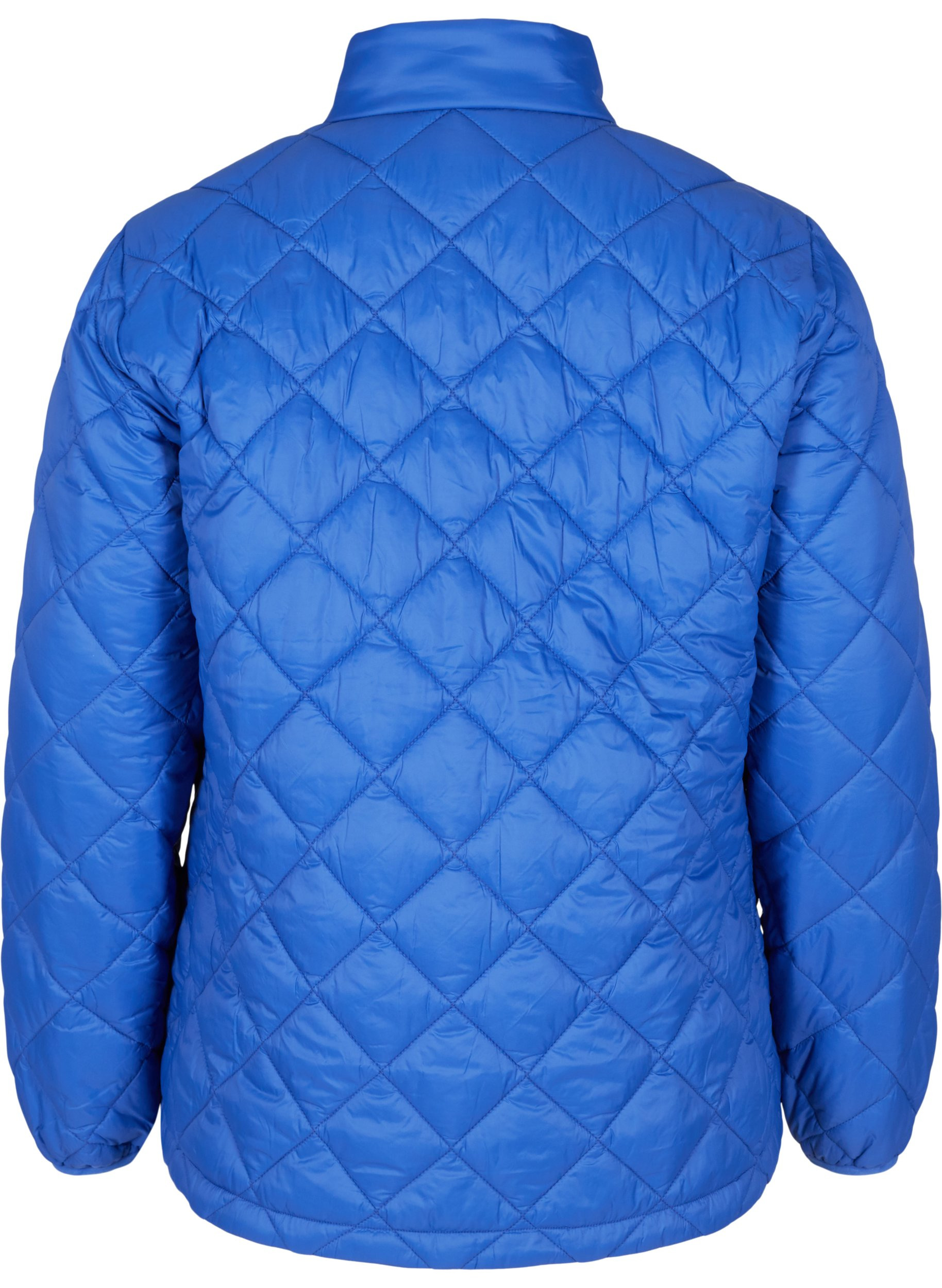 Quiltet lett jakke med glidelås og lommer, Dazzling Blue, Packshot image number 1