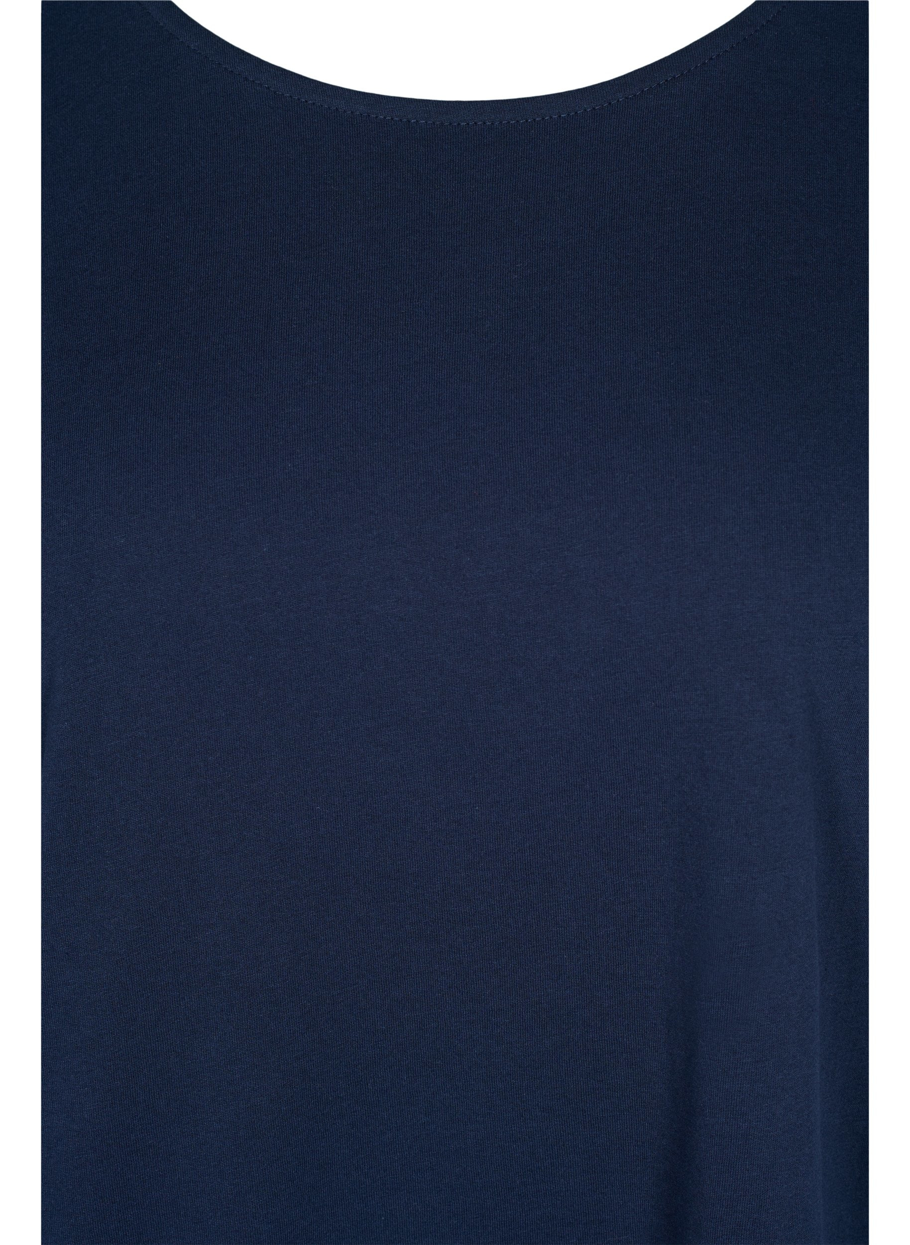 T-skjorte i bomullsmiks, Navy Blazer, Packshot image number 2