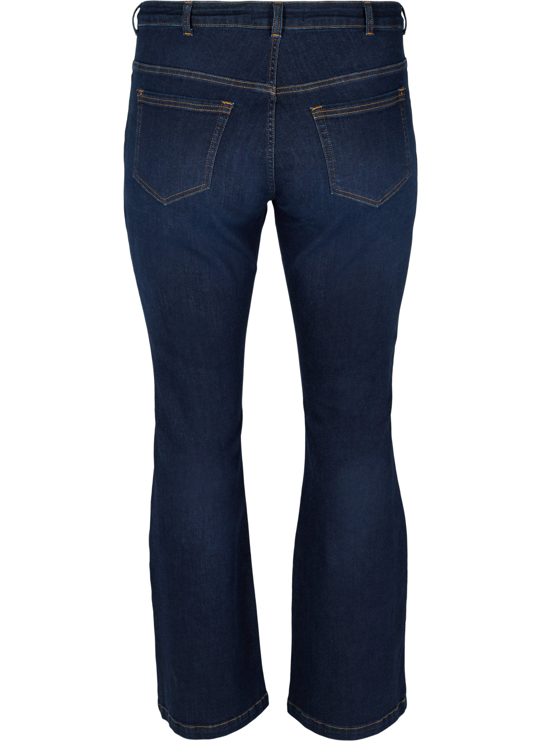 Ellen bootcut jeans med høyt liv , Dark blue denim, Packshot image number 1
