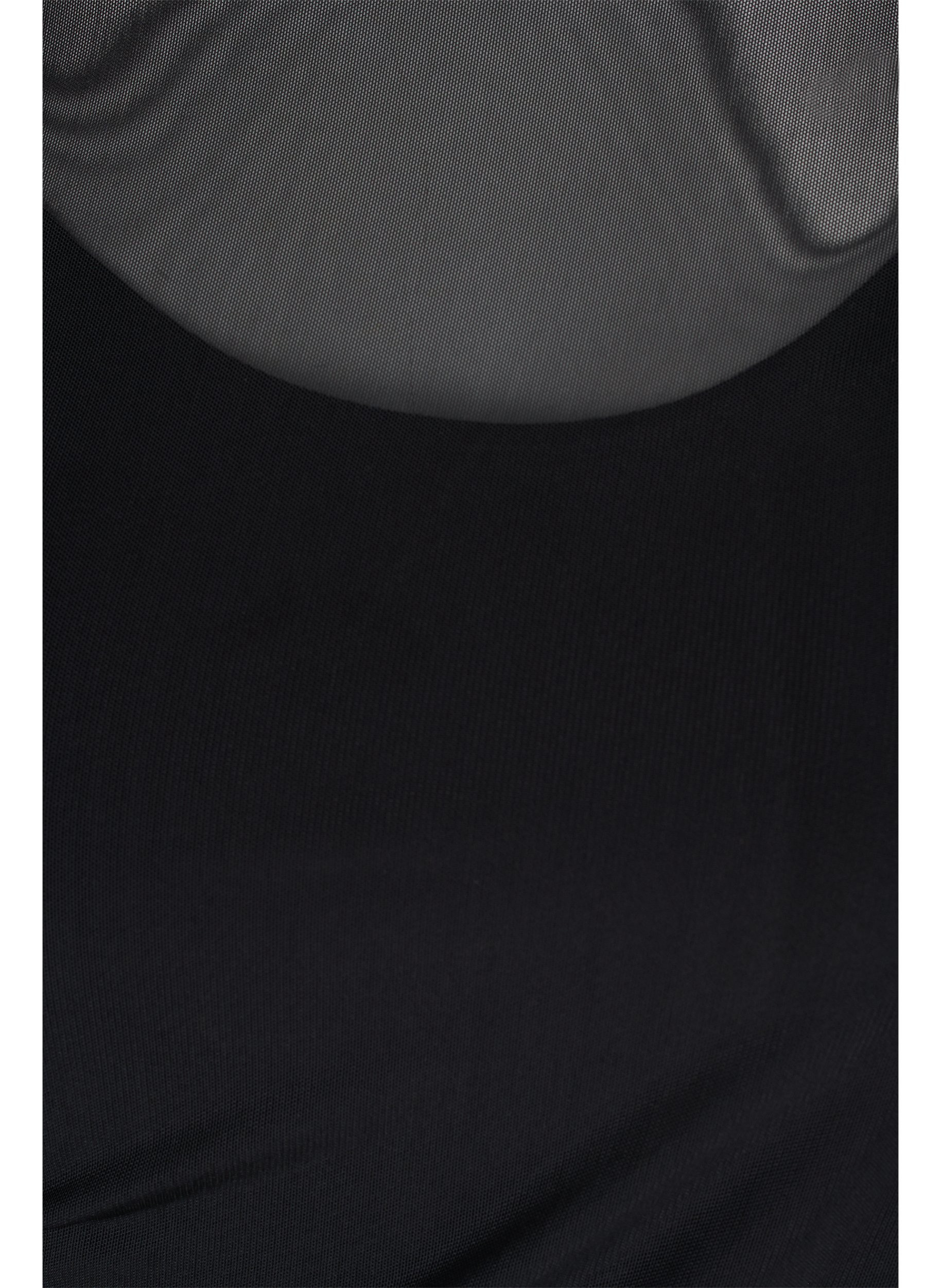 Tettsittende meshkjole med 3/4-ermer, Black, Packshot image number 2