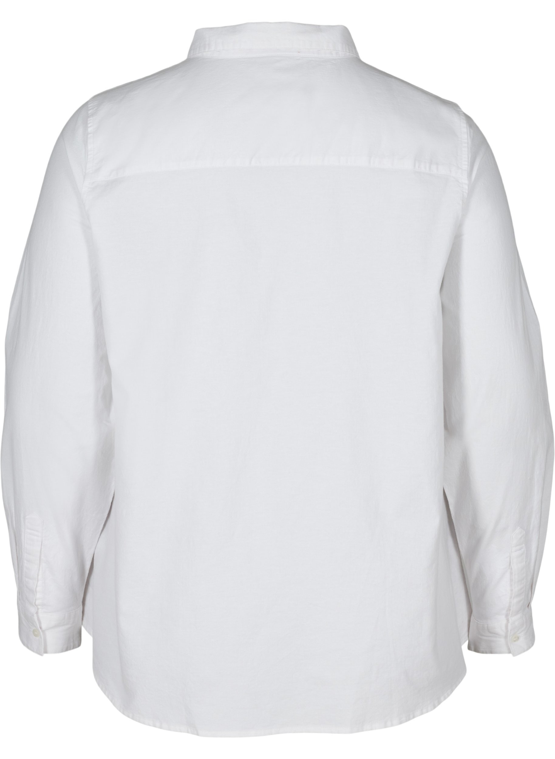 Langermet skjorte i bomull, Bright White, Packshot image number 1