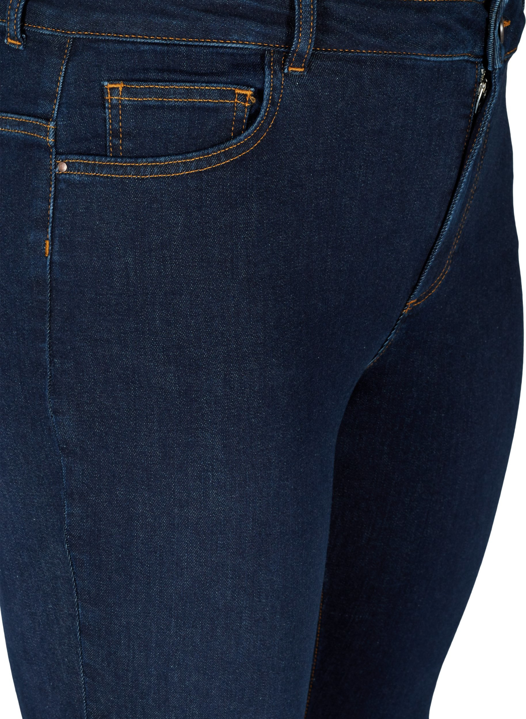 Ellen bootcut jeans med høyt liv , Dark blue denim, Packshot image number 2