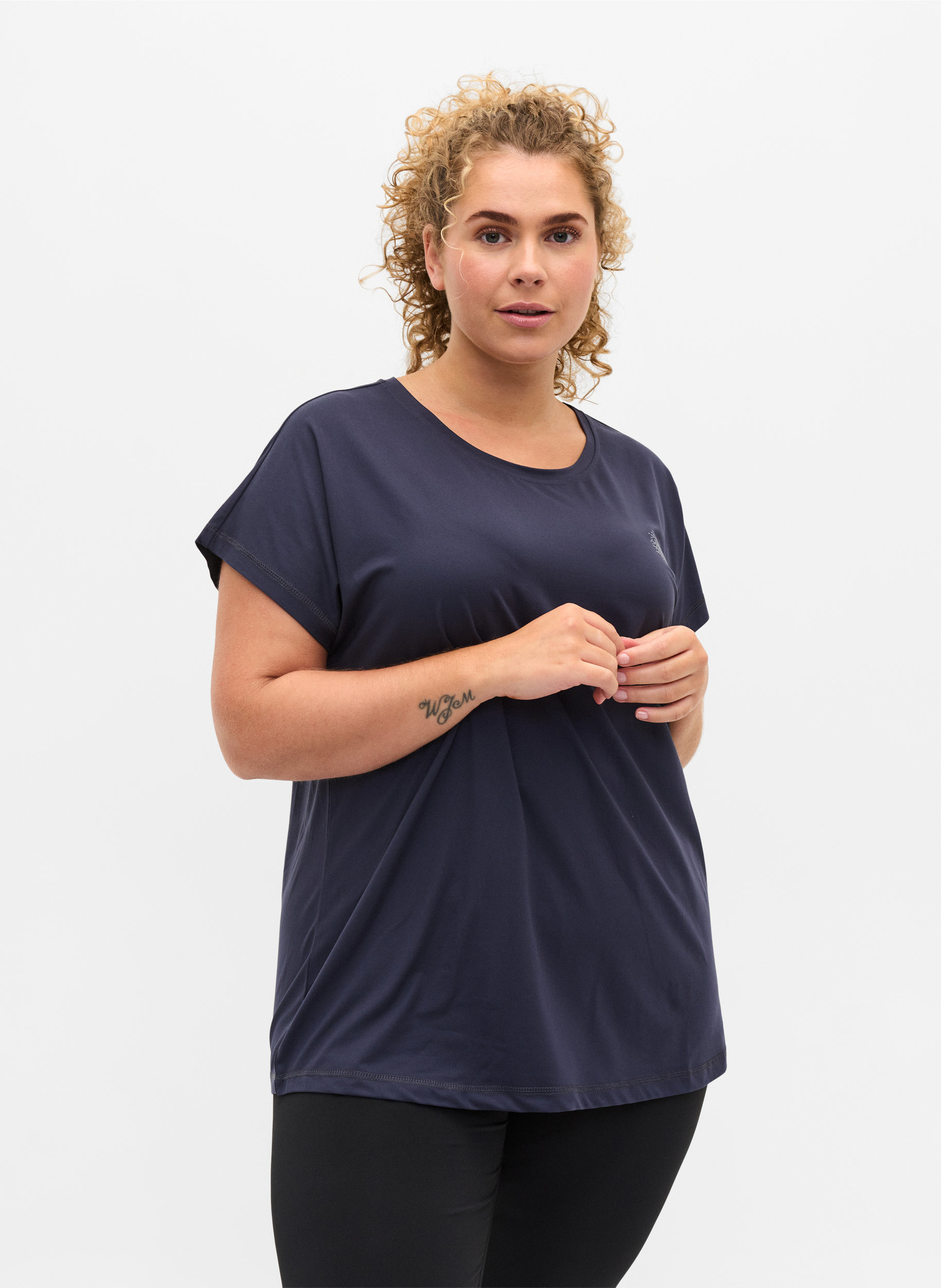 Ensfarget t-skjorte til trening, Graphite, Model