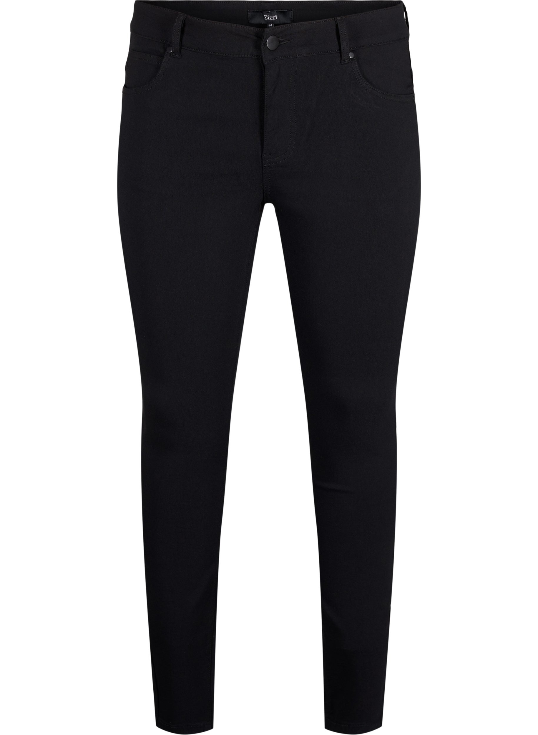 Slim fit bukser med lommer, Black, Packshot image number 0