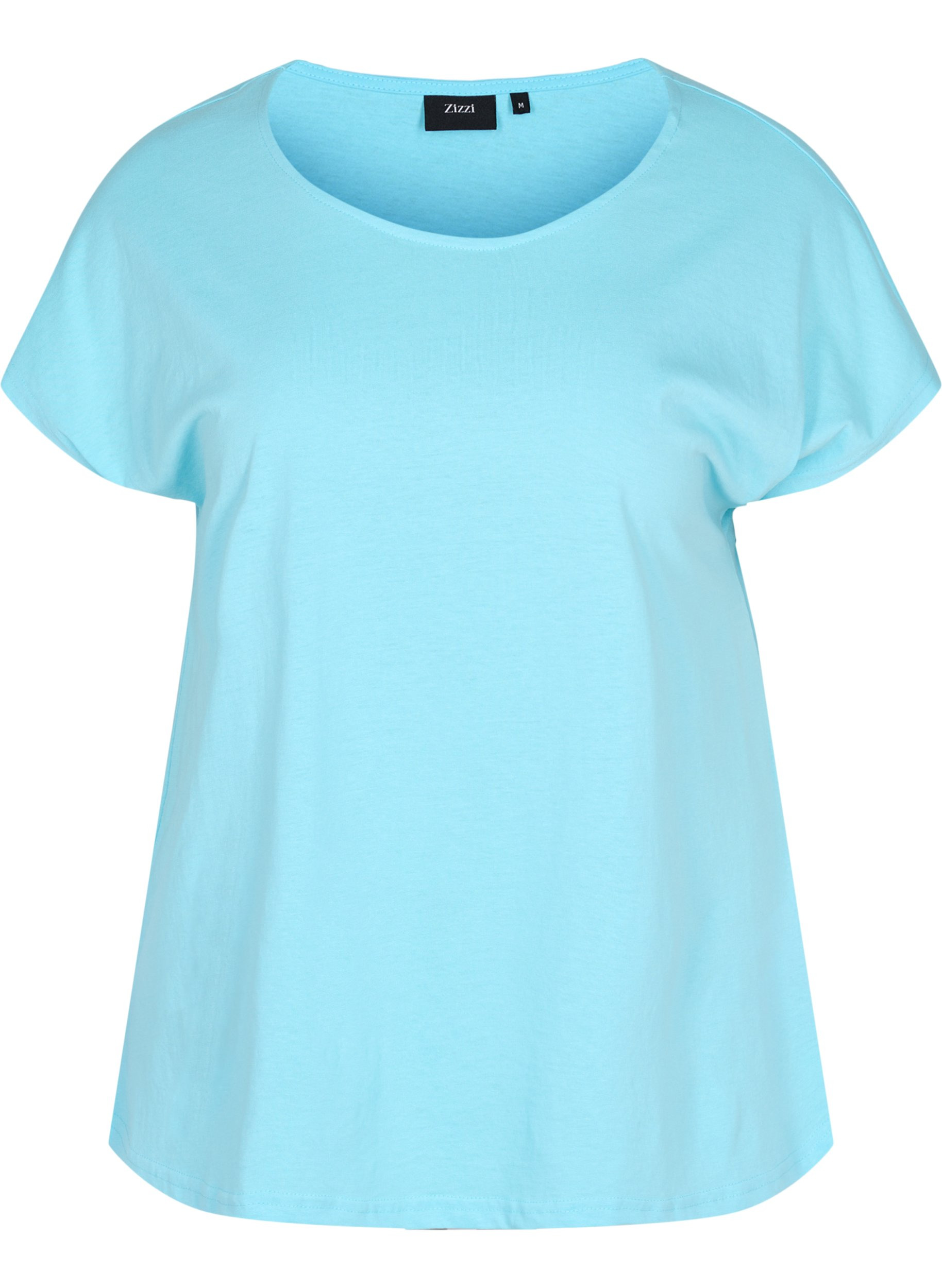 T-skjorte i bomullsmiks, Blue Topaz, Packshot image number 0