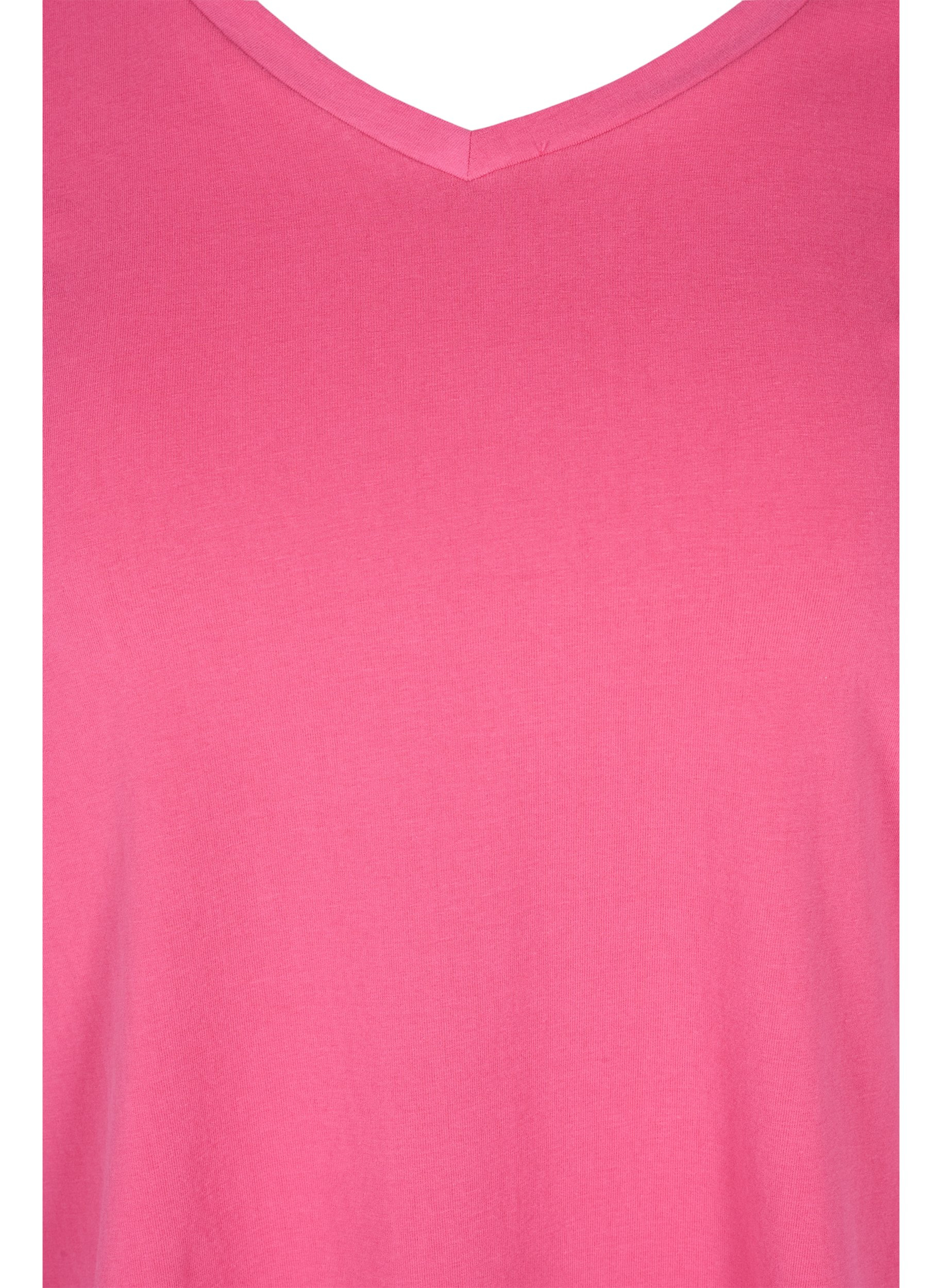Basis T-skjorte med V-hals, Fandango Pink, Packshot image number 2
