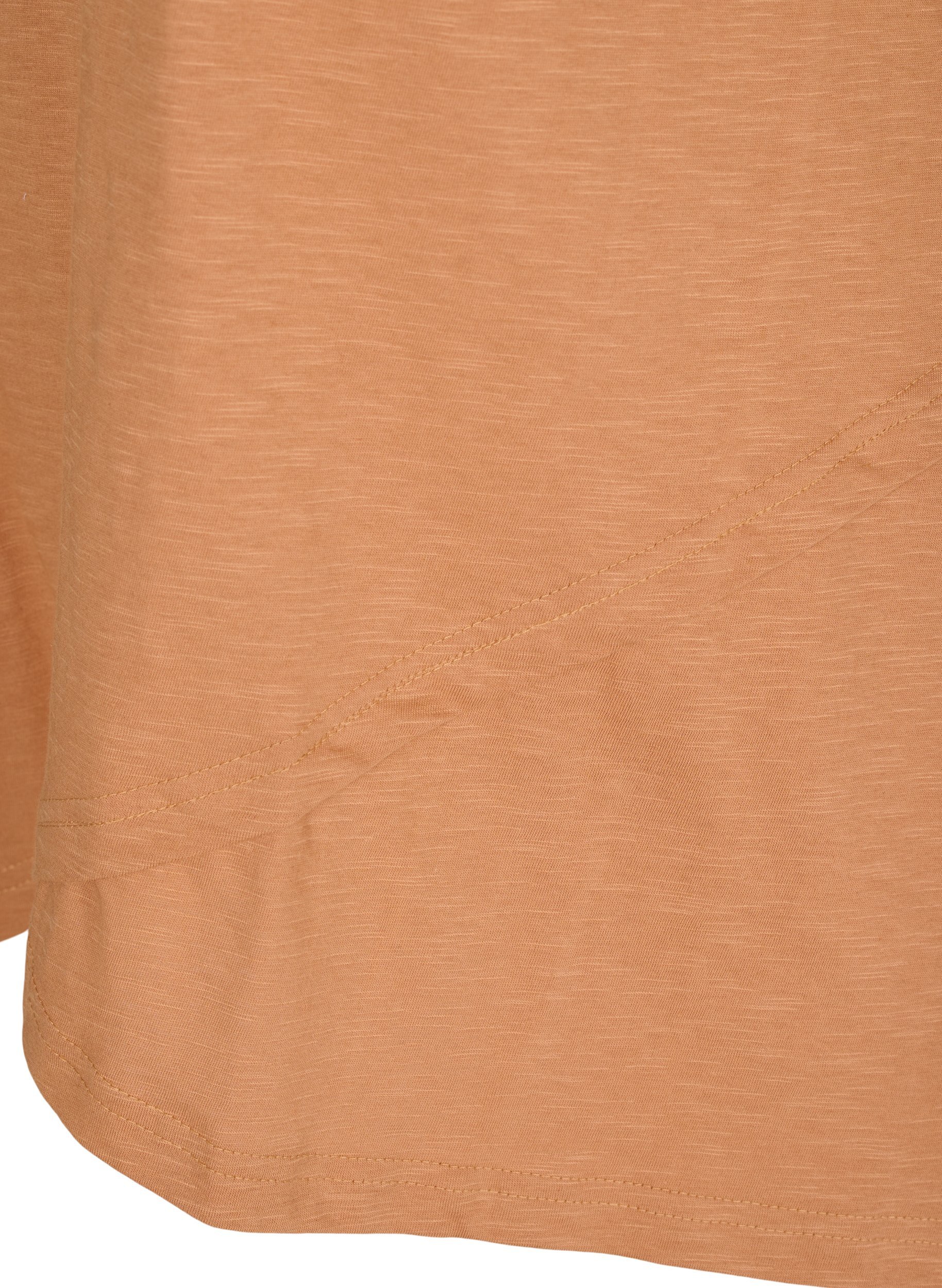 T-skjorte i bomull med korte ermer, Pecan Brown, Packshot image number 3