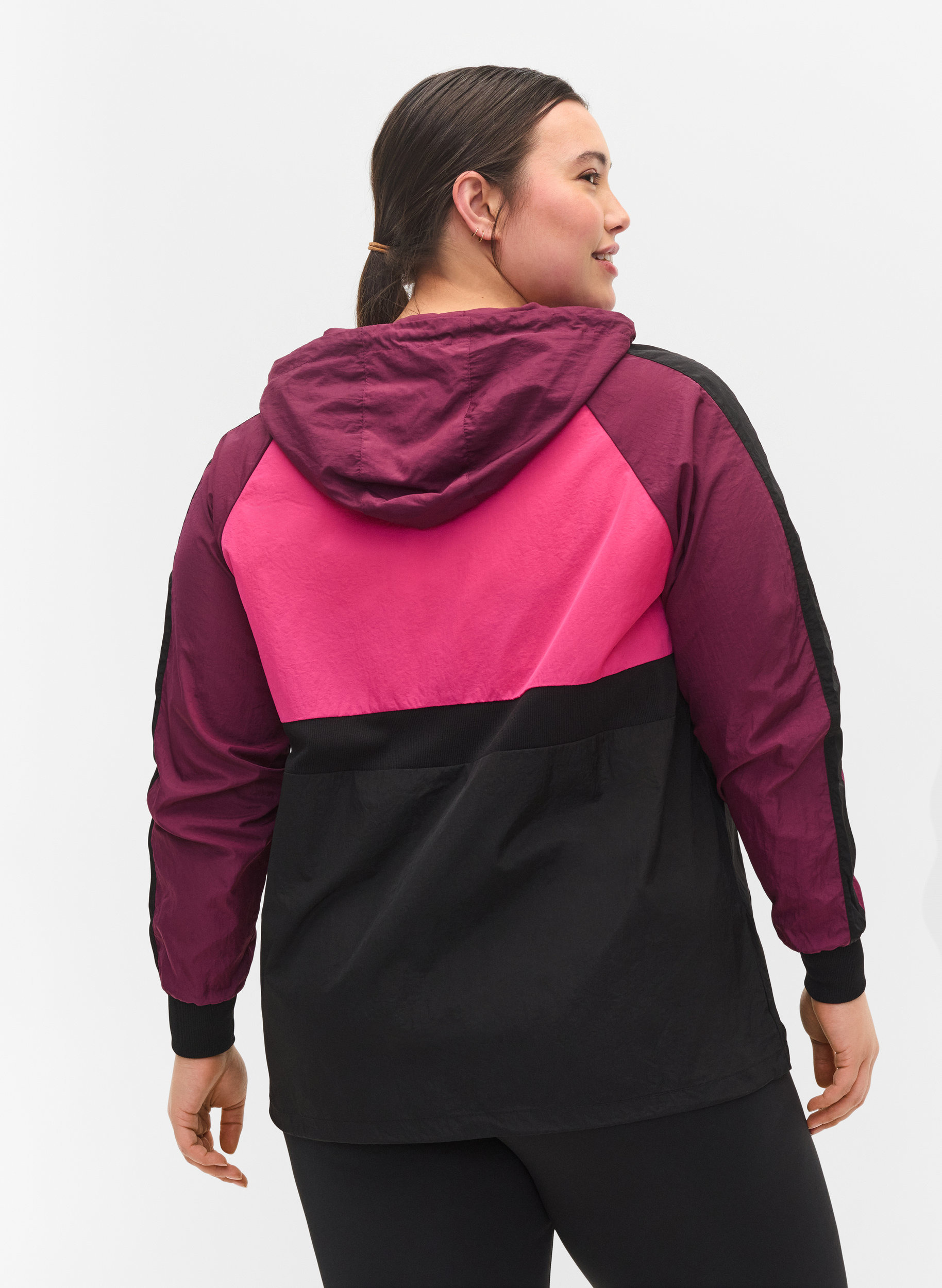 Treningsjakke med colorblock, Black Comb, Model