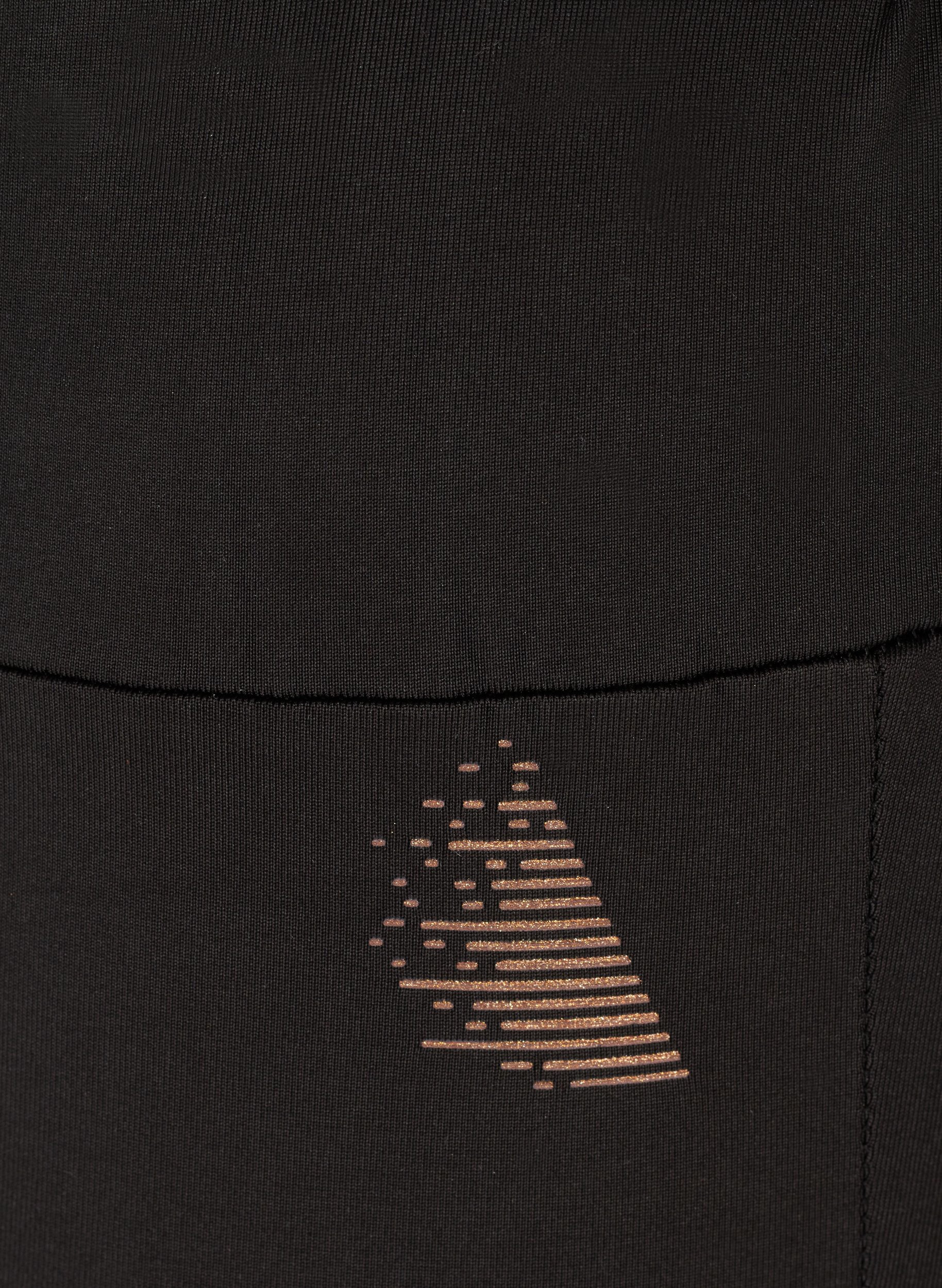 Cropped treningstights med detaljert mønster, Black, Packshot image number 2