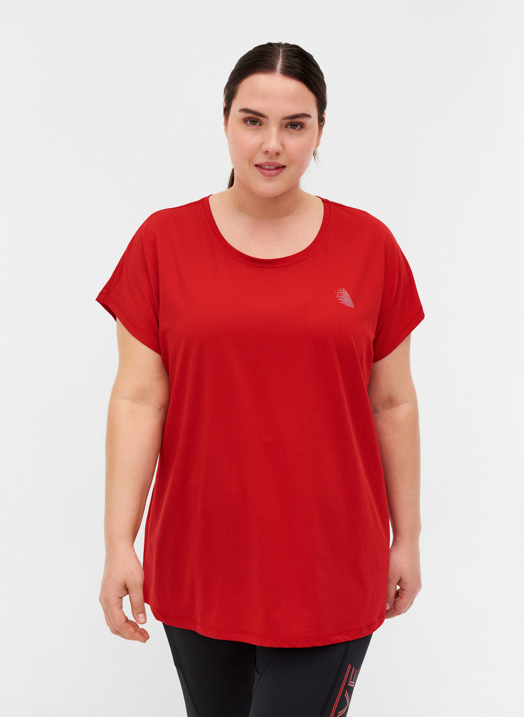 Ensfarget t-skjorte til trening, Haute Red, Model image number 0