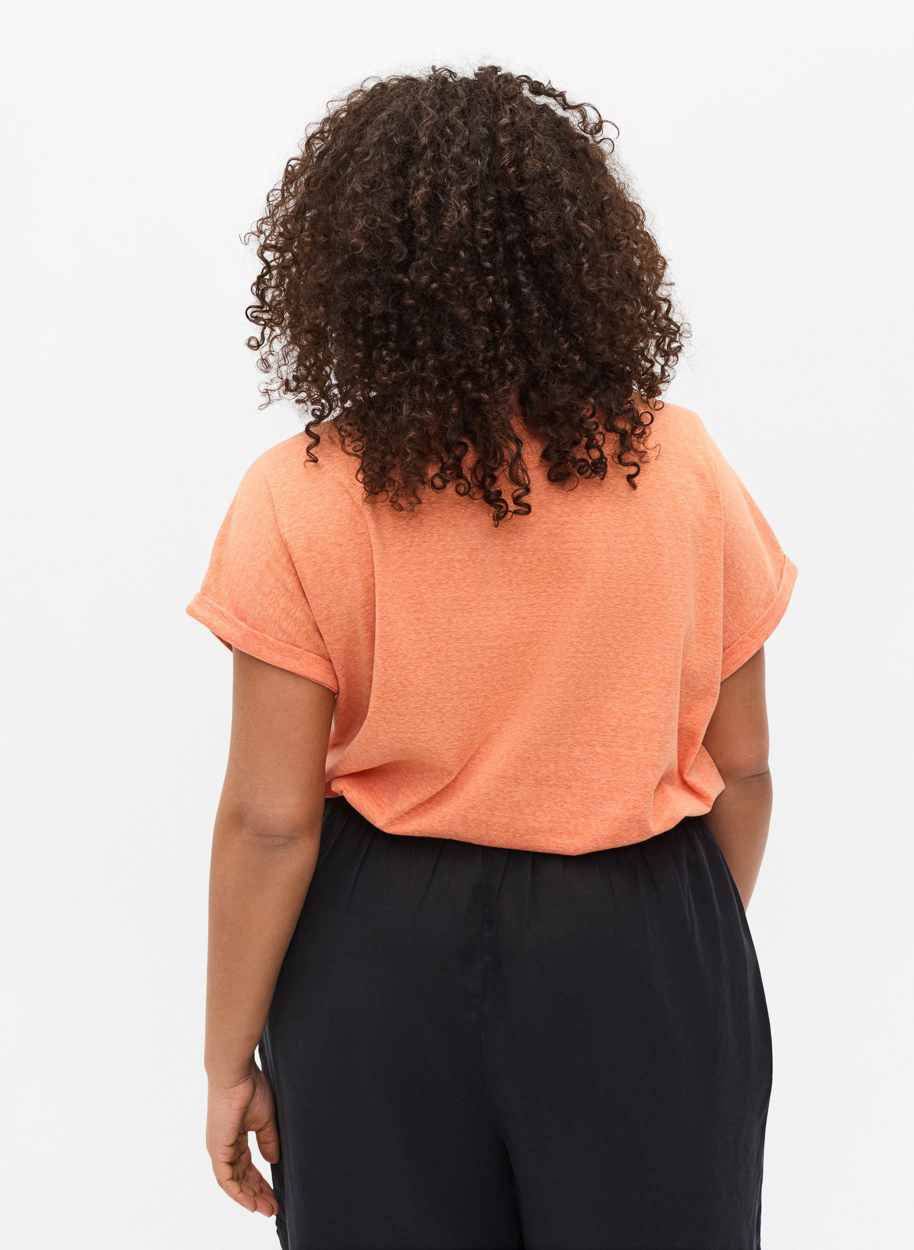 Melert T-skjorte i bomull , Amberglow Melange, Model image number 1