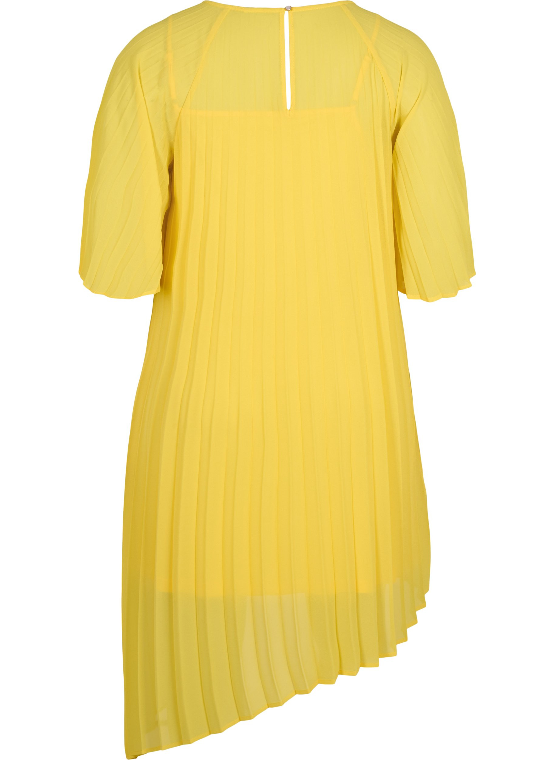 Kjole med 2/4-ermer og A-form, Primrose Yellow, Packshot image number 1