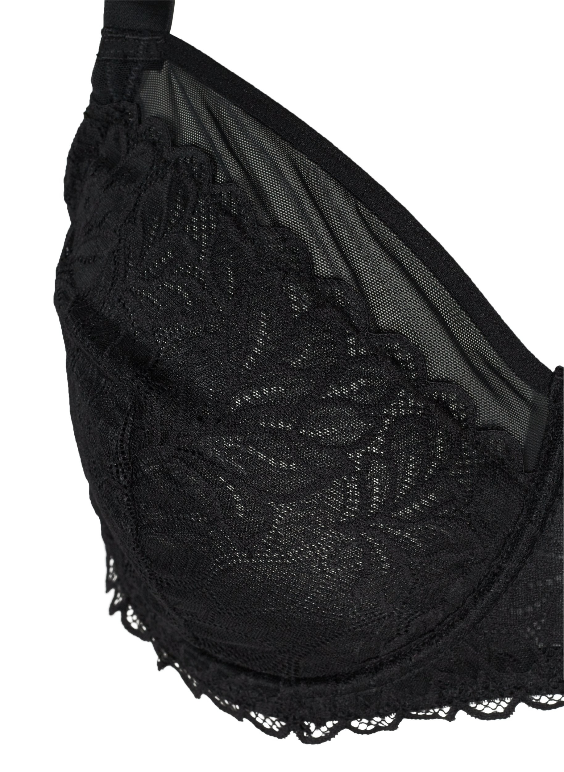 BH med blonder, bøyle og mesh, Black, Packshot image number 2