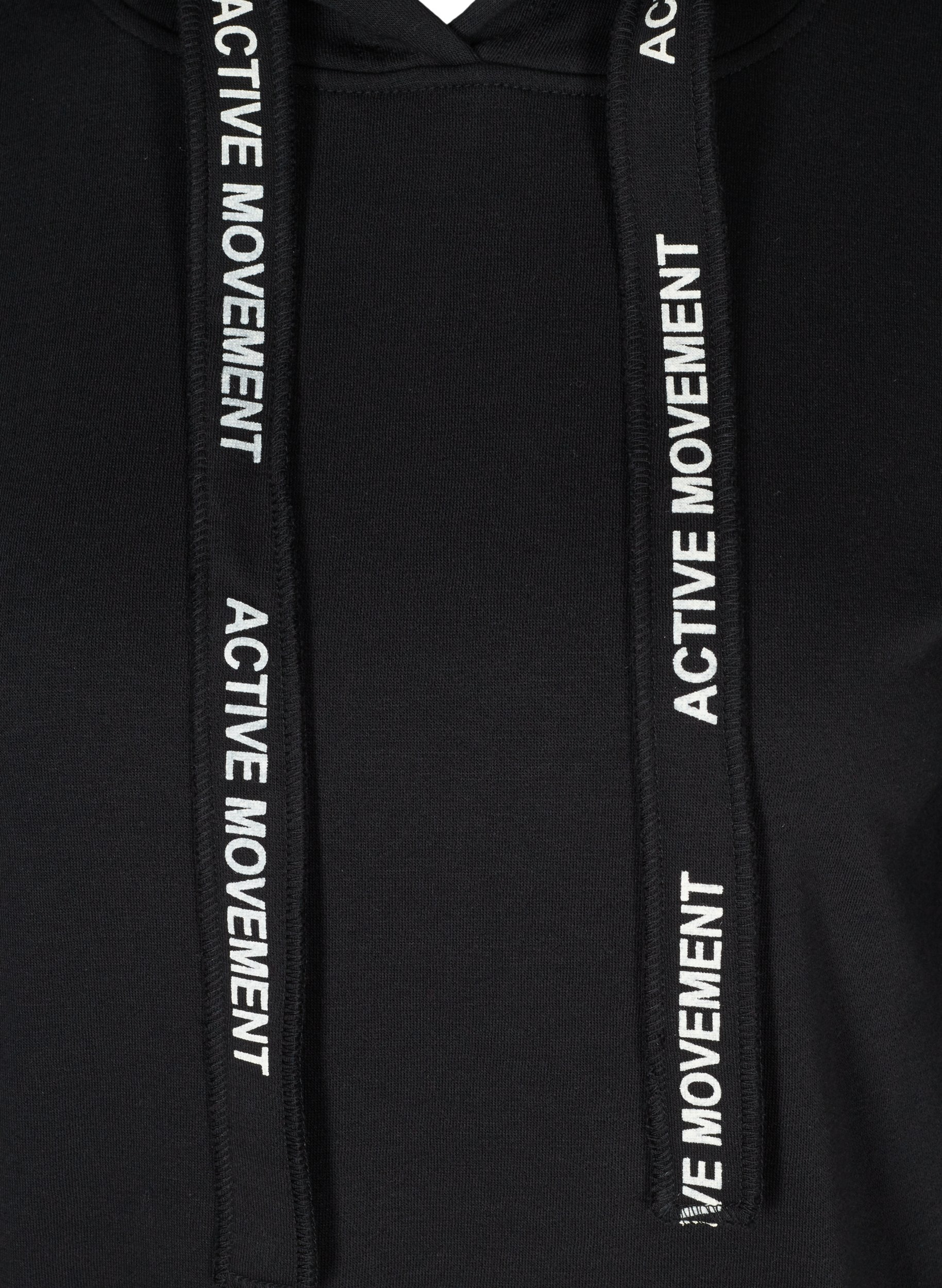 Lang sweatshirt med hette, Black, Packshot image number 2