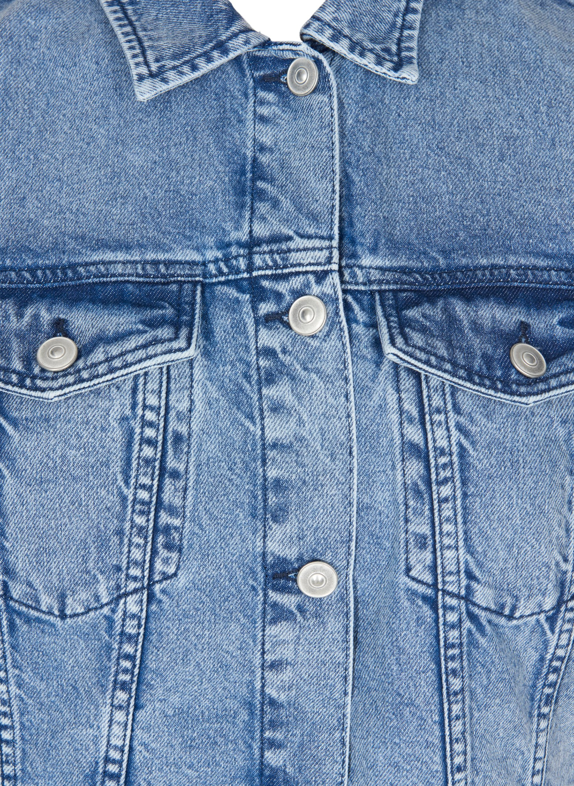 Denimvest med lommer og broderidetaljer, Blue Denim Washed, Packshot image number 2