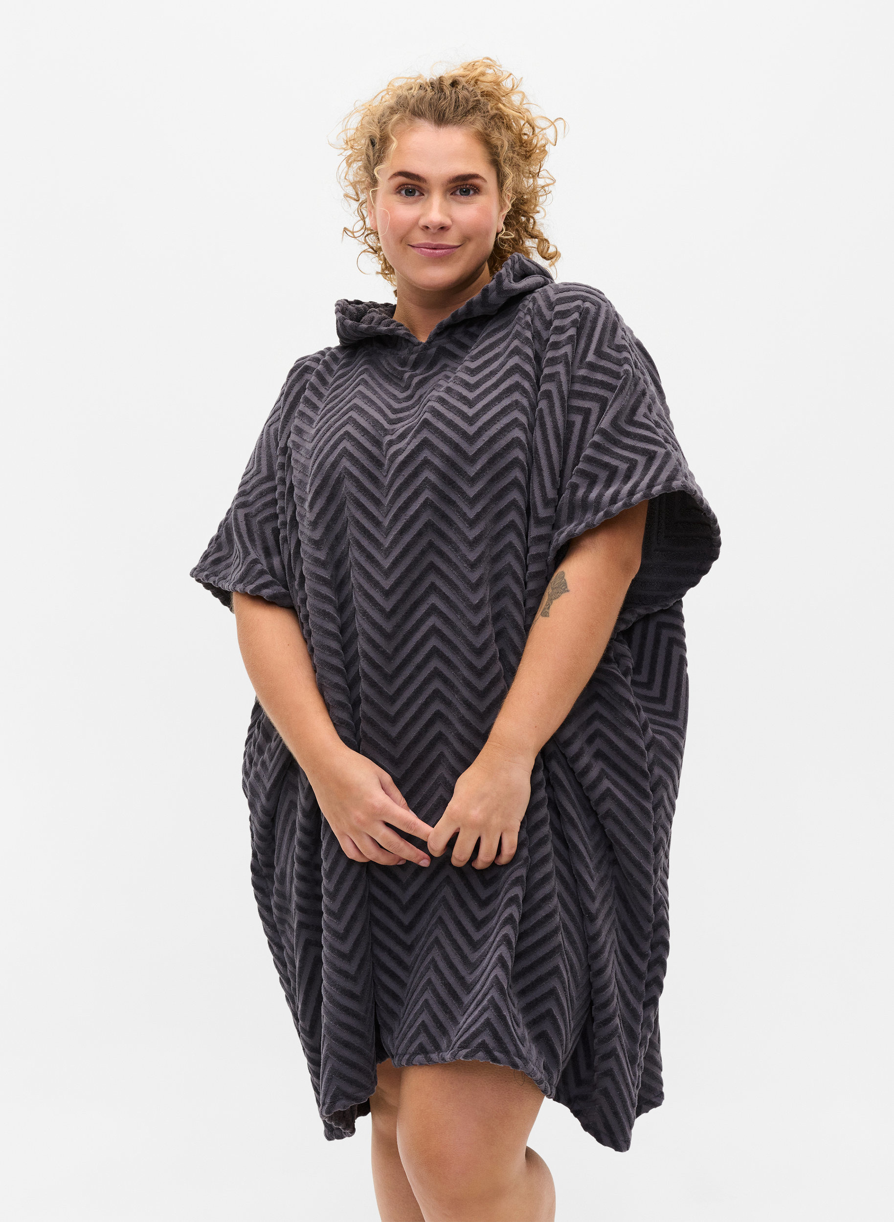 Badeponcho i bomull, Grey, Model