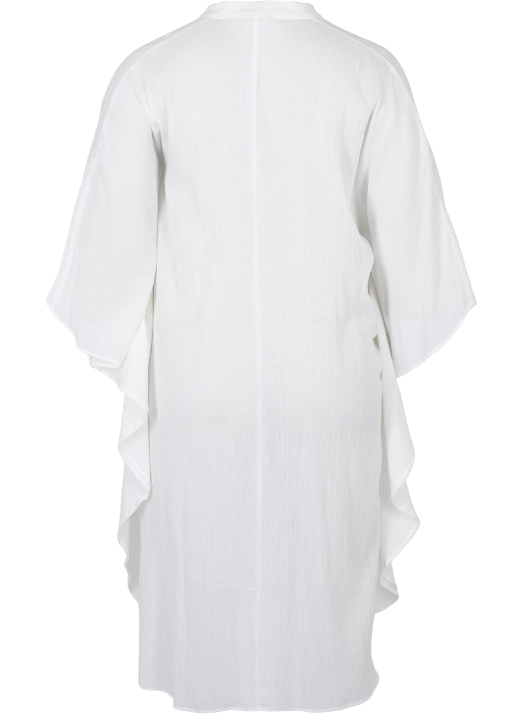 Strandkjole i bomull med knappelukking, Bright White, Packshot image number 1