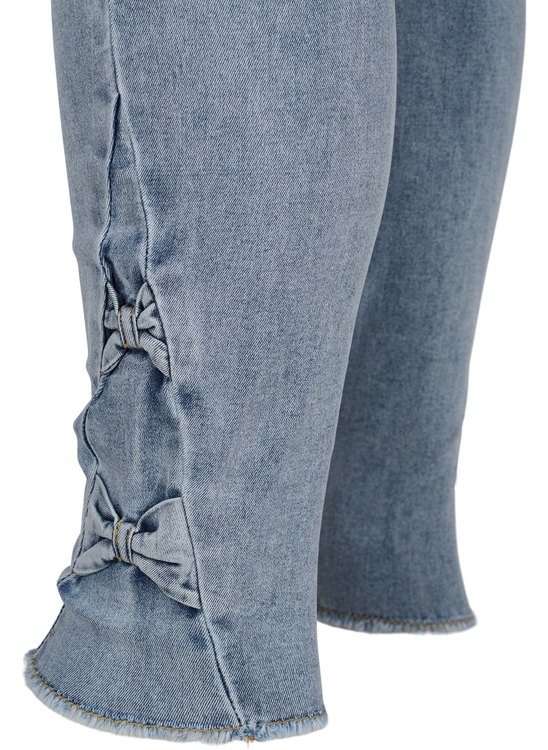 Cropped Amy jeans med sløyfer, Light blue, Packshot image number 3