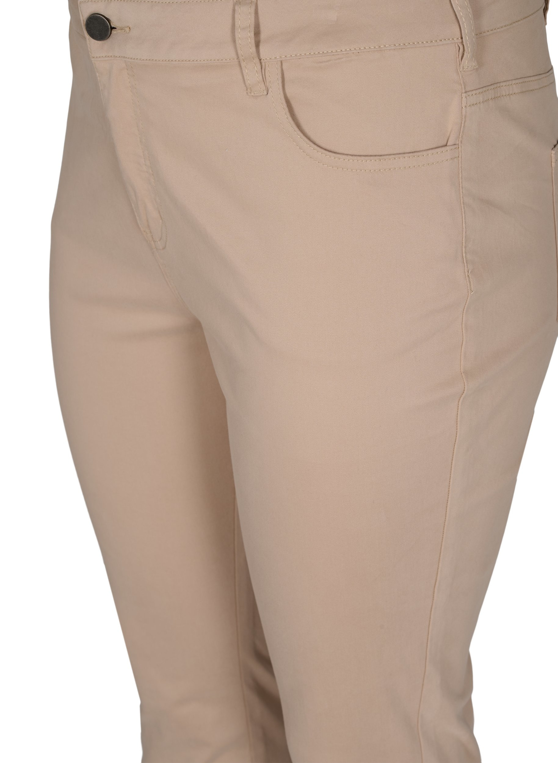 Cropped Amy jeans med knapper, Oxford Tan, Packshot image number 2
