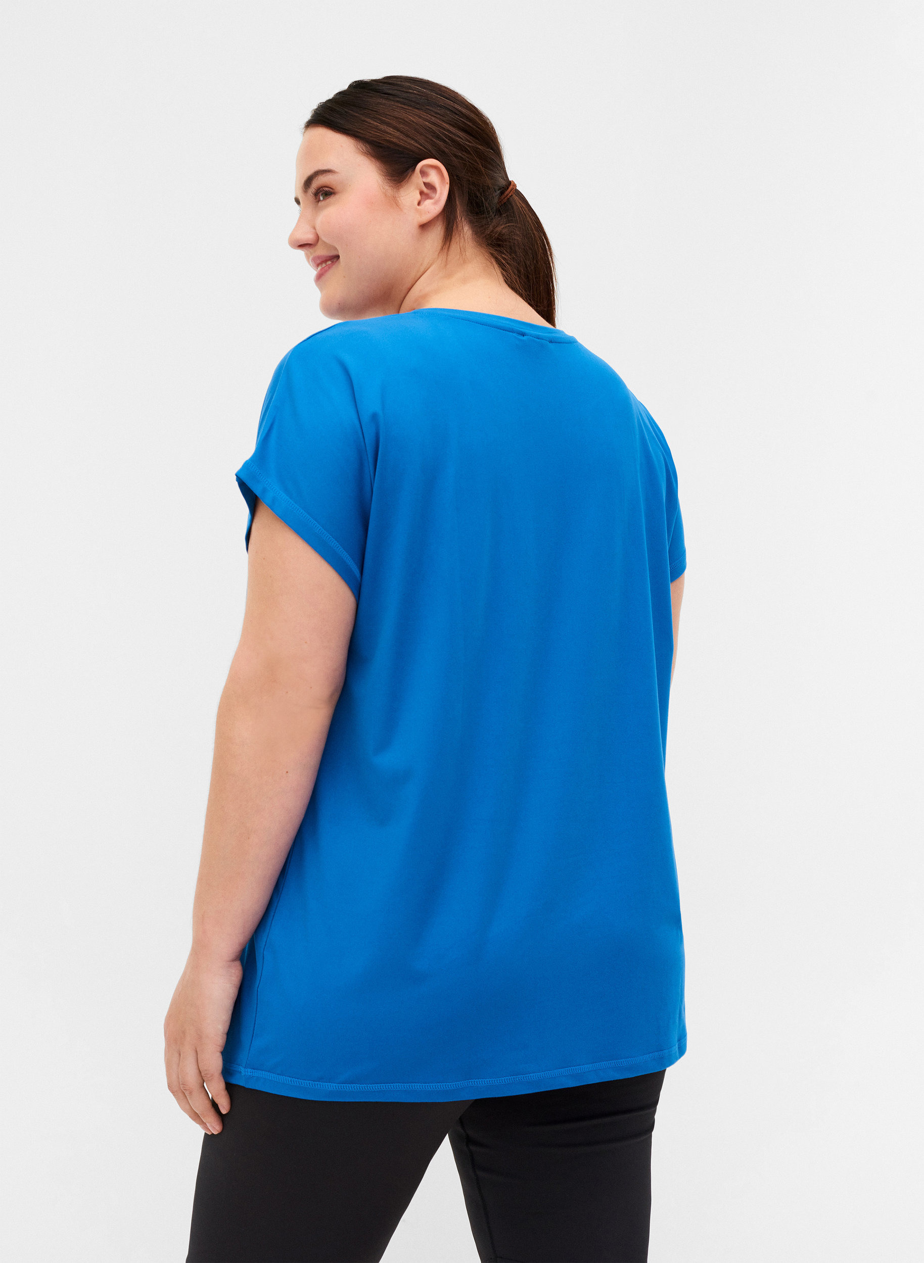 Ensfarget T-skjorte til trening, Daphne Blue, Model image number 1
