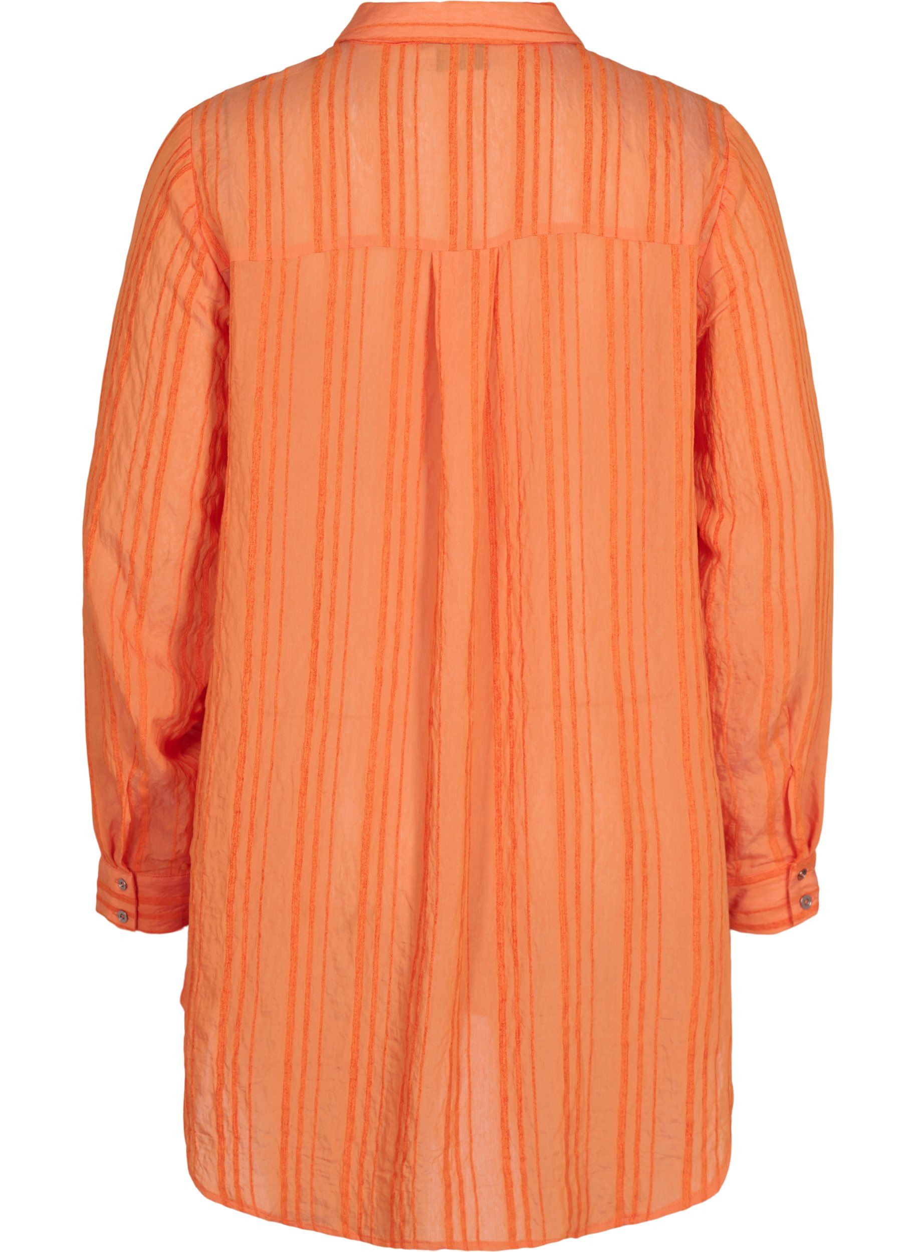 Lang stripete kjole med lange ermer, Harvest Pumpkin, Packshot image number 1
