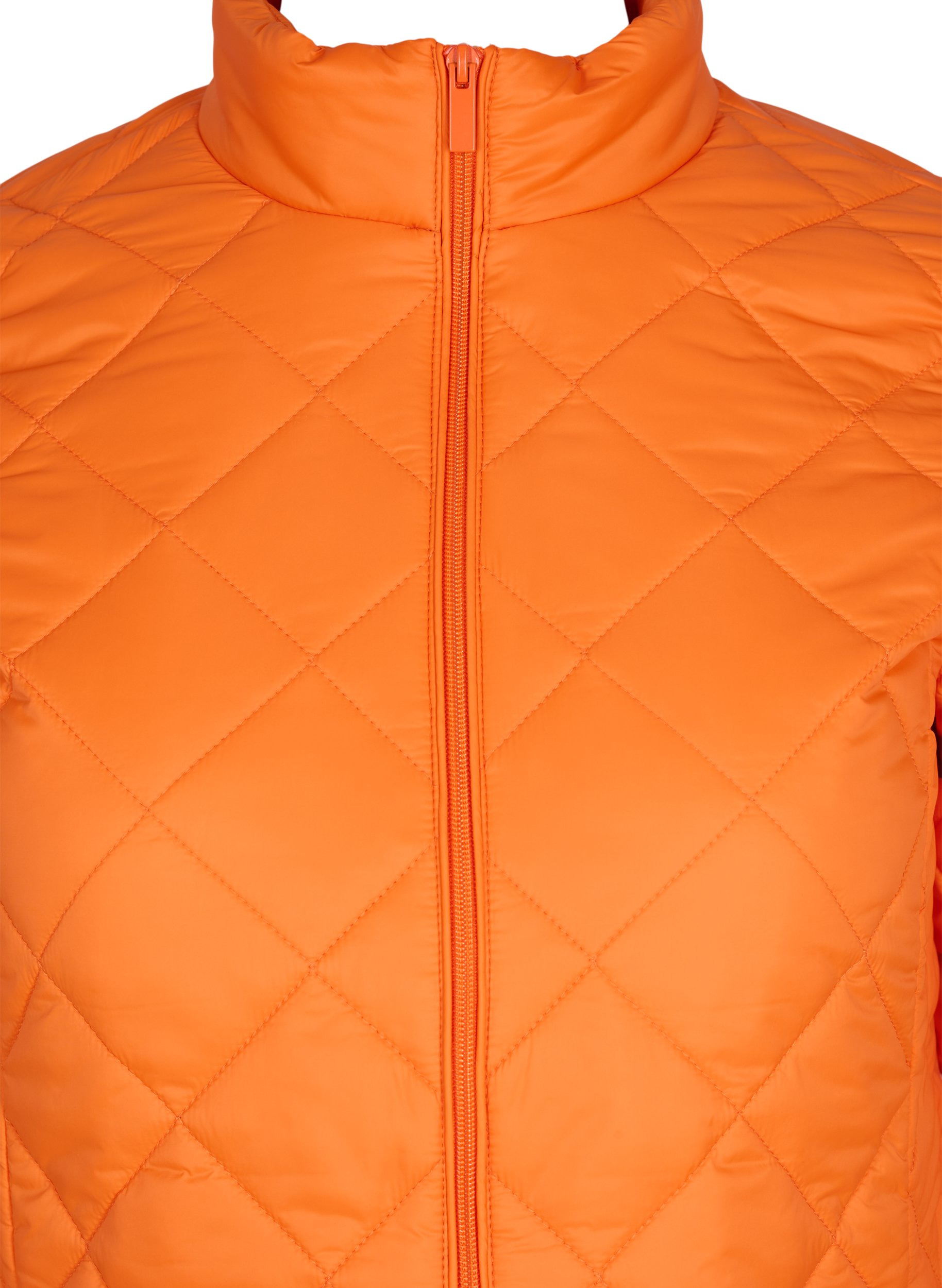 Quiltet lett jakke med glidelås og lommer, Mandarin Orange, Packshot image number 2
