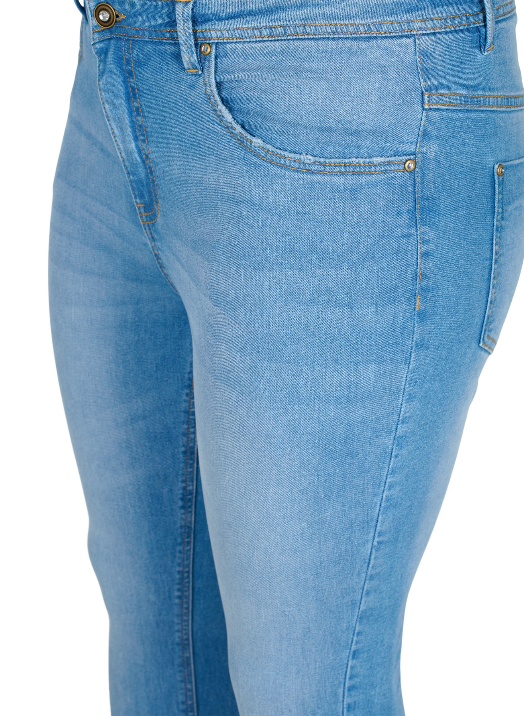 Superslim Amy jeans med glidelås, Light blue, Packshot image number 2