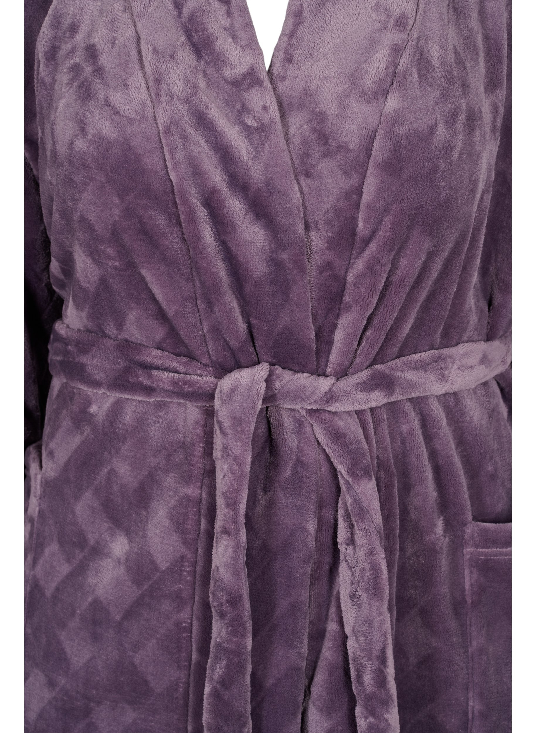 Lang morgenkåpe med lommer, Vintage Violet, Packshot image number 2