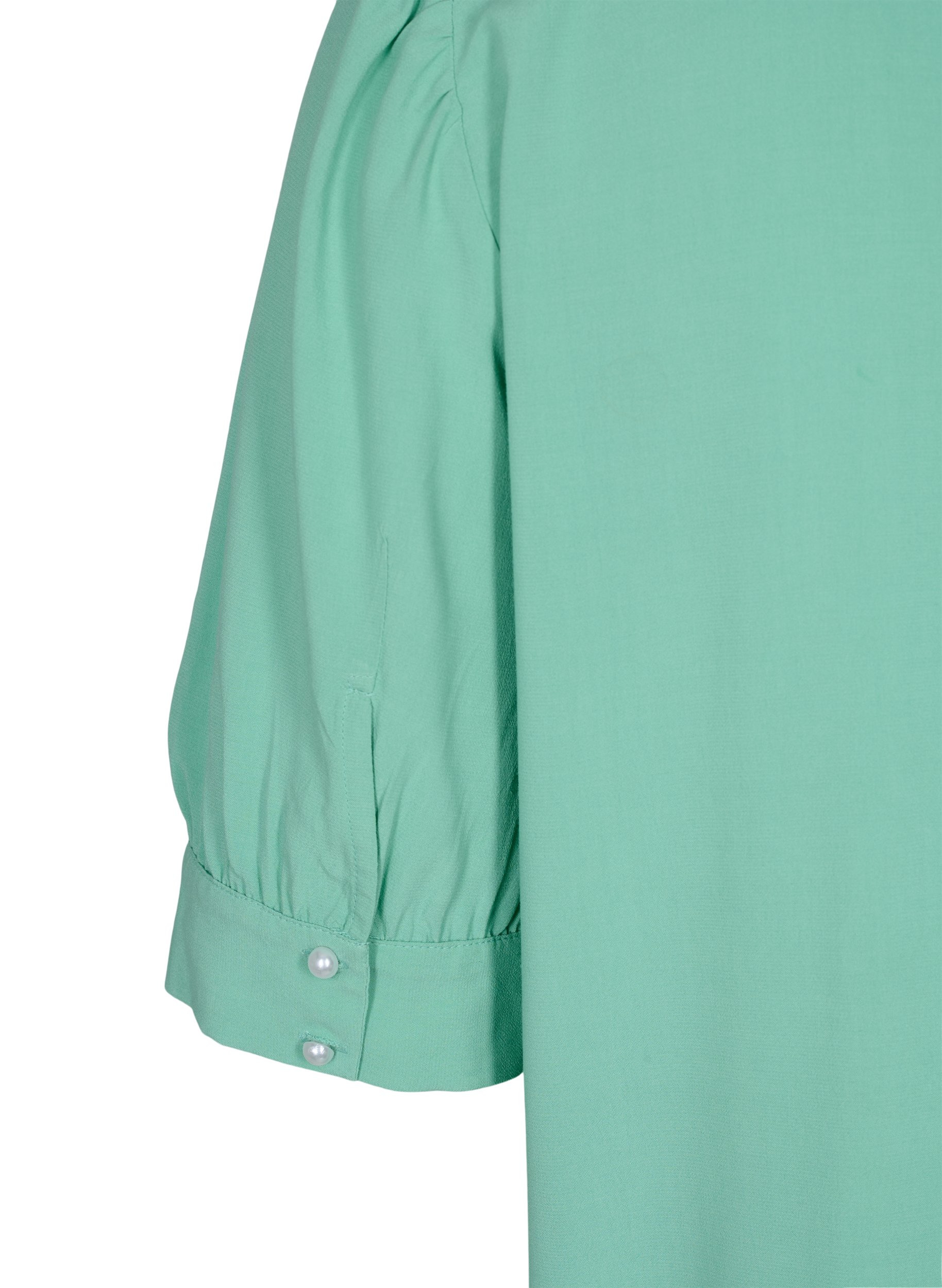 Bluse i viskose med A-form, Dusty Jade Green, Packshot image number 2